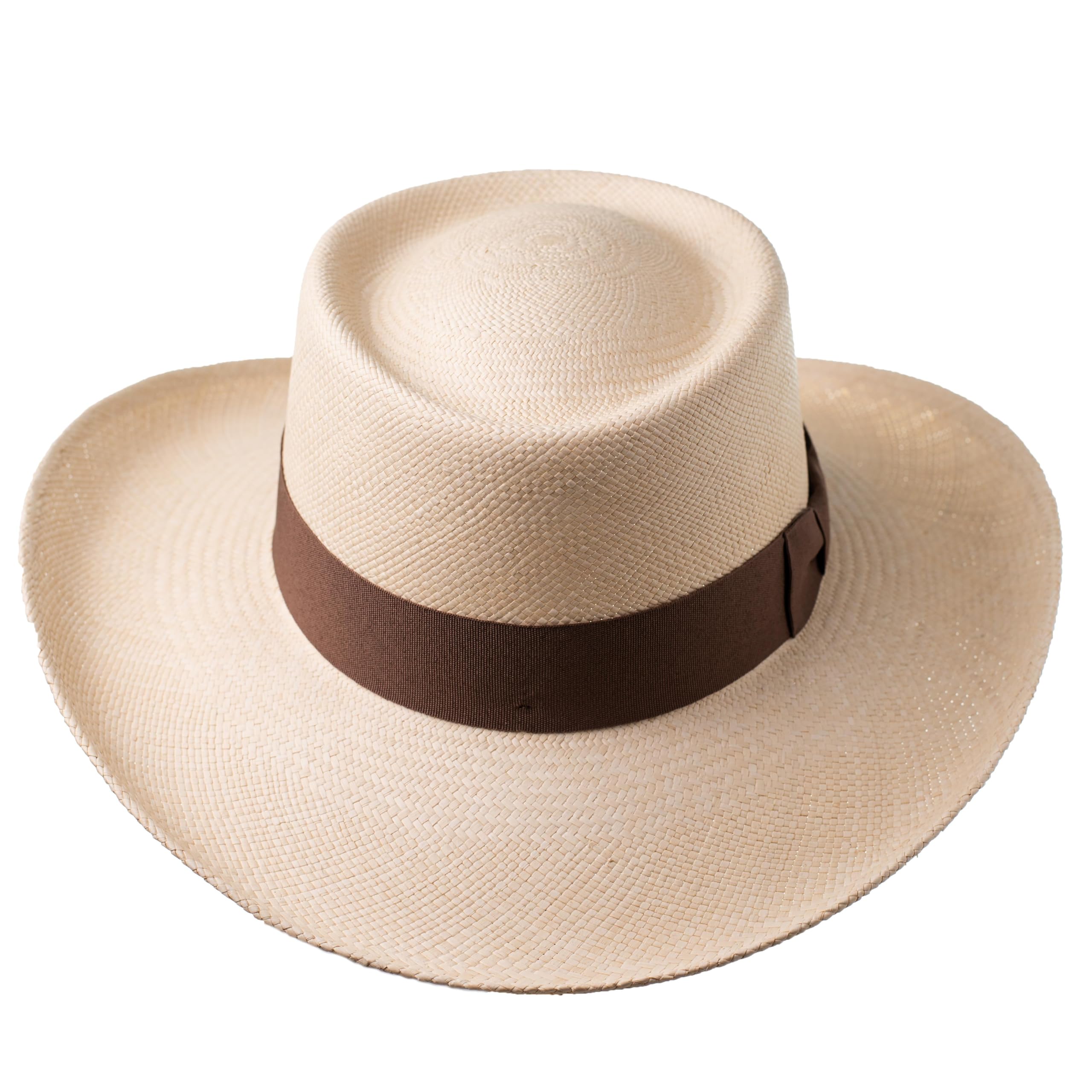 Cuenca 1905 Gambler Sombrero Panamá Genuino de Paja Toquilla, Tejido a Mano y Hecho 100% en Ecuador, Protección UV Natural, Panama Hat de Verano Hombre y Mujer