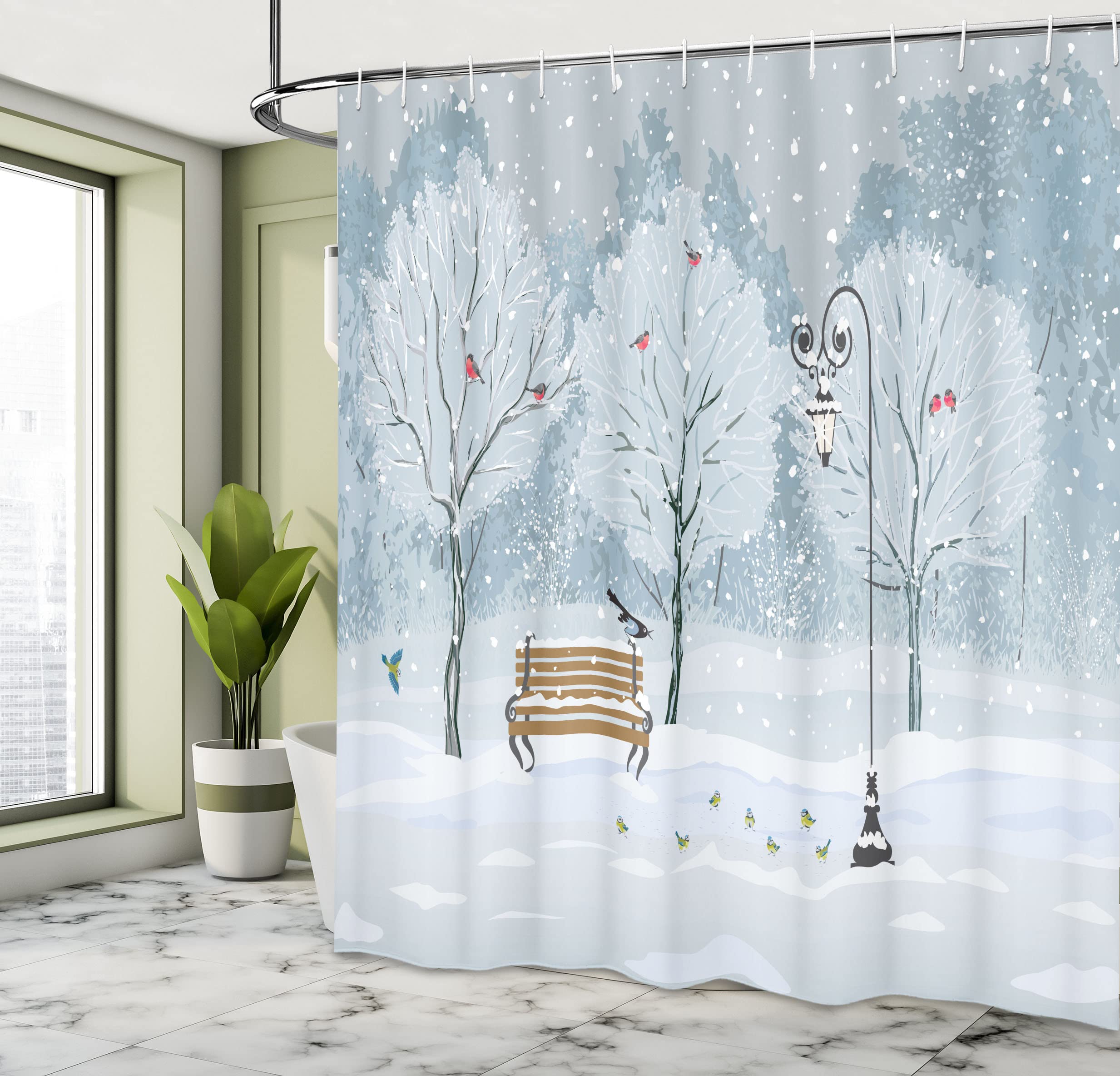 Weichtsmann Tenda Da Doccia Natalizia Con Pupazzo Di Neve - 180x200 Cm, Antimuffa