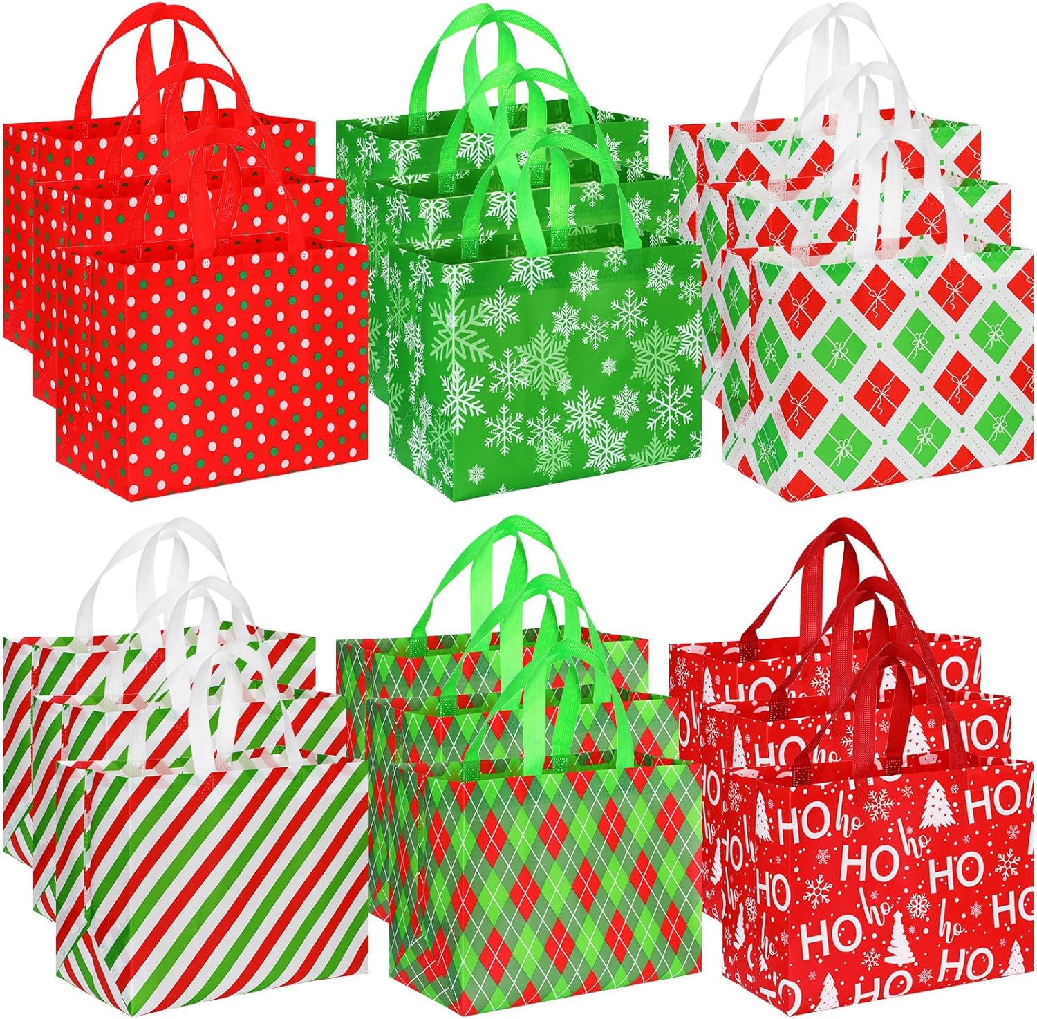 Sanwuta 24 PCS Christmas Gift Bags Large Christmas Tote