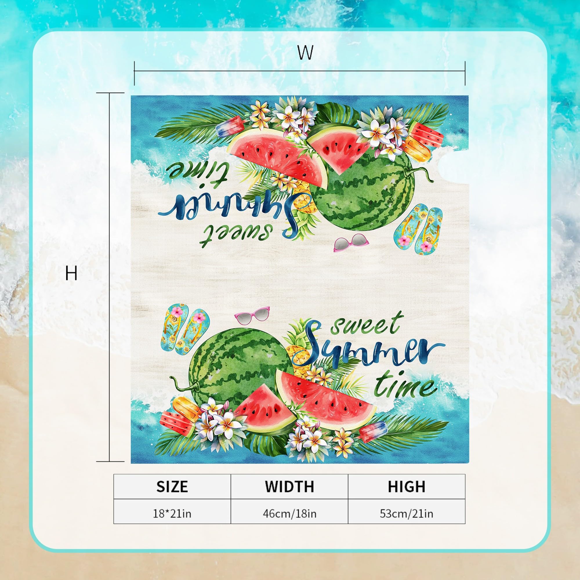 Sweet Summer Time Mailbox Cover Magnetic Watermelon Tropical Plants And Flowers Mailbox Wraps Post Letter Box Cover For Garden Yard Home Decor Standard Size 21" X 18 - View #5