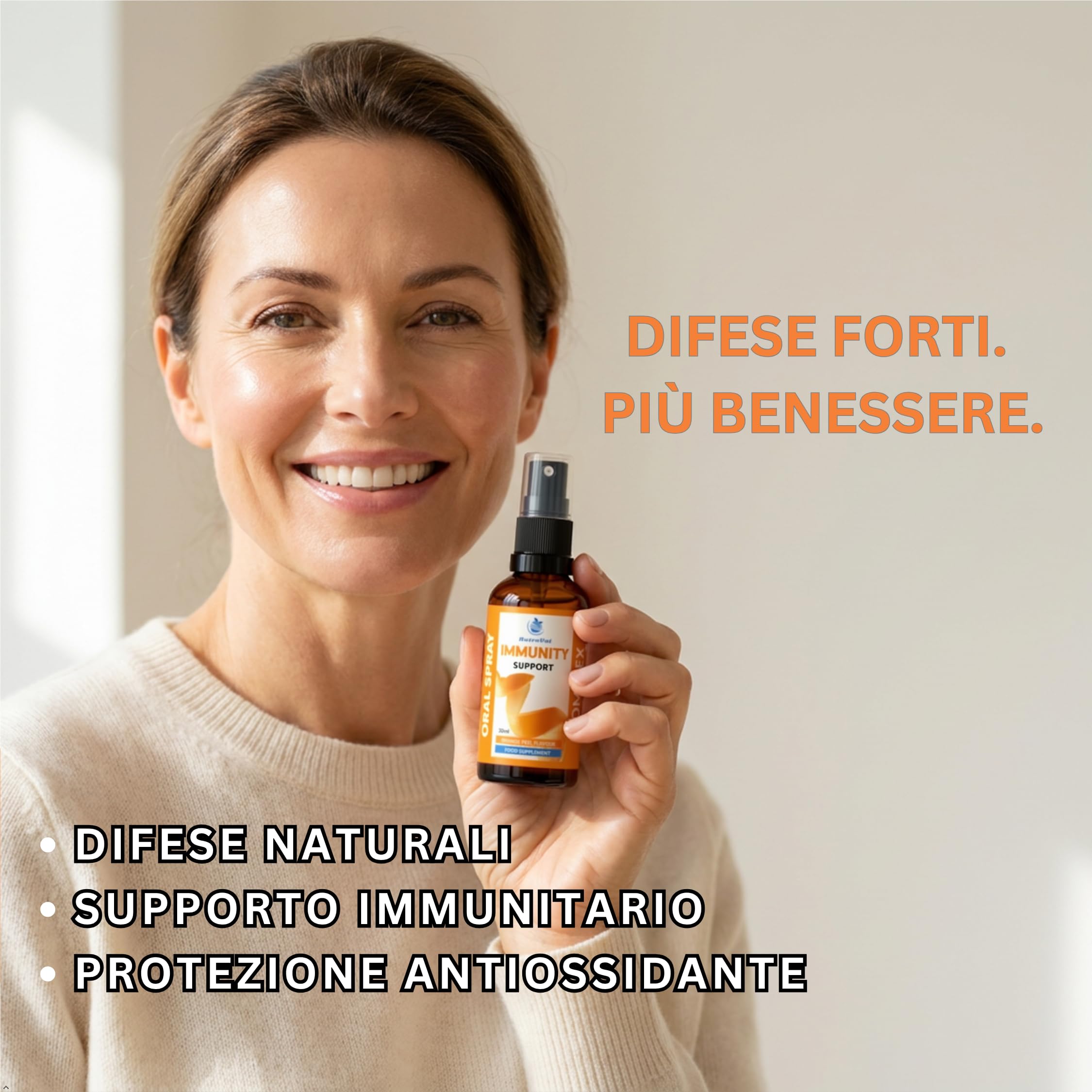 Spray Immunità con Complesso di 4 Funghi | Chaga, Reishi, Shiitake & Cordyceps | Vitamina D3 2000 UI – Immunità, Ossa & Muscoli | Sambuco Nero | Assorbimento Rapido – Senza Compresse | Vegano | 30 ml