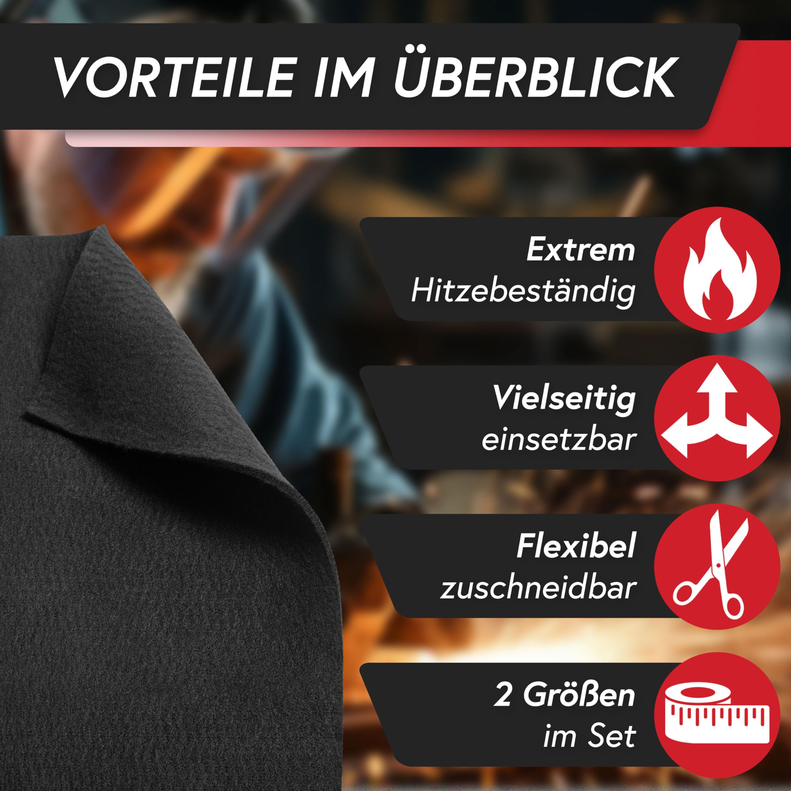 Tappetino Ignifugo 30x30cm Per Barbecue/Saldatura - Resistente Fino A 550°C Con Borsa - Foto 6