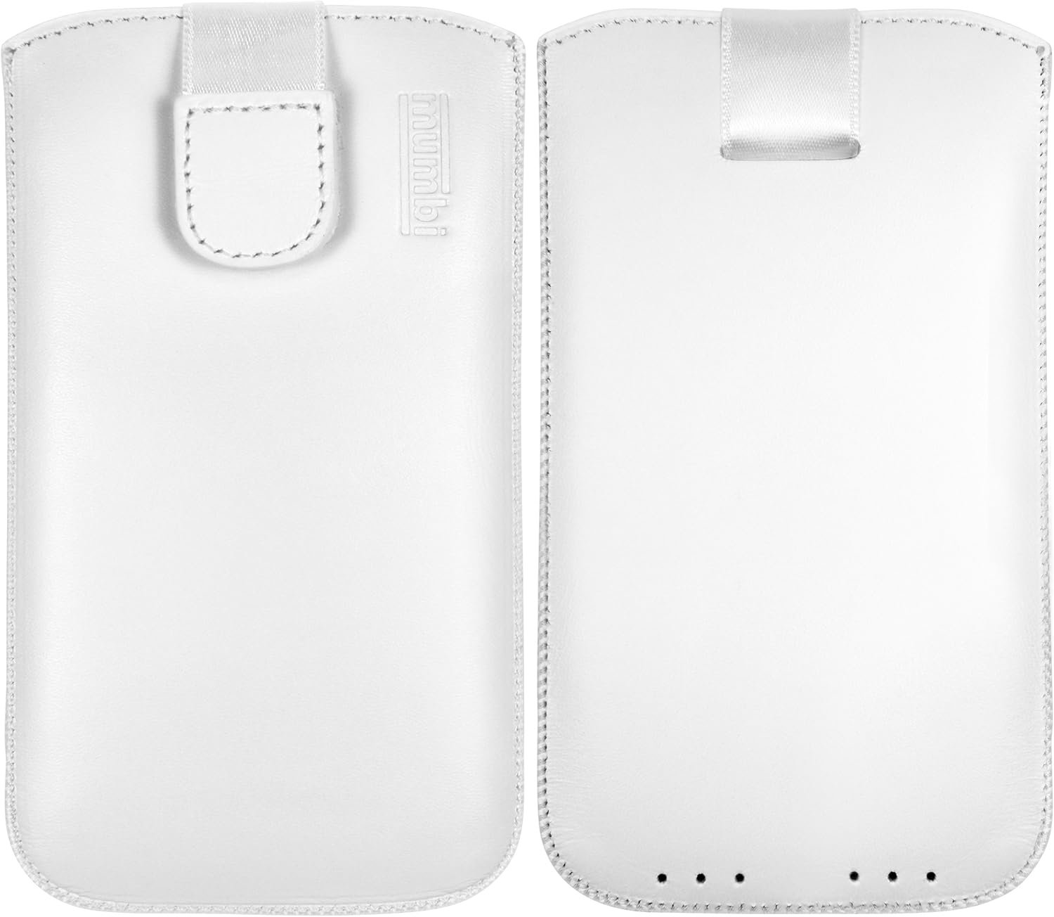 mumbi Real Leather Pouch Case with Flap and Pull-Up Strap for Motorola Moto G (3rd Generation)