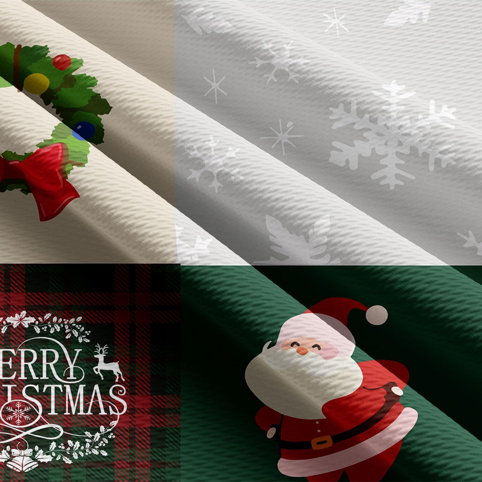 Copripiumino Natalizio Matrimoniale 200x200cm, set di biancheria da letto natalizia 3D con 2 federe, Babbo Natale, albero di Natale, cervo, regalo di Natala per bambini e adolescenti (F, 200x200cm)