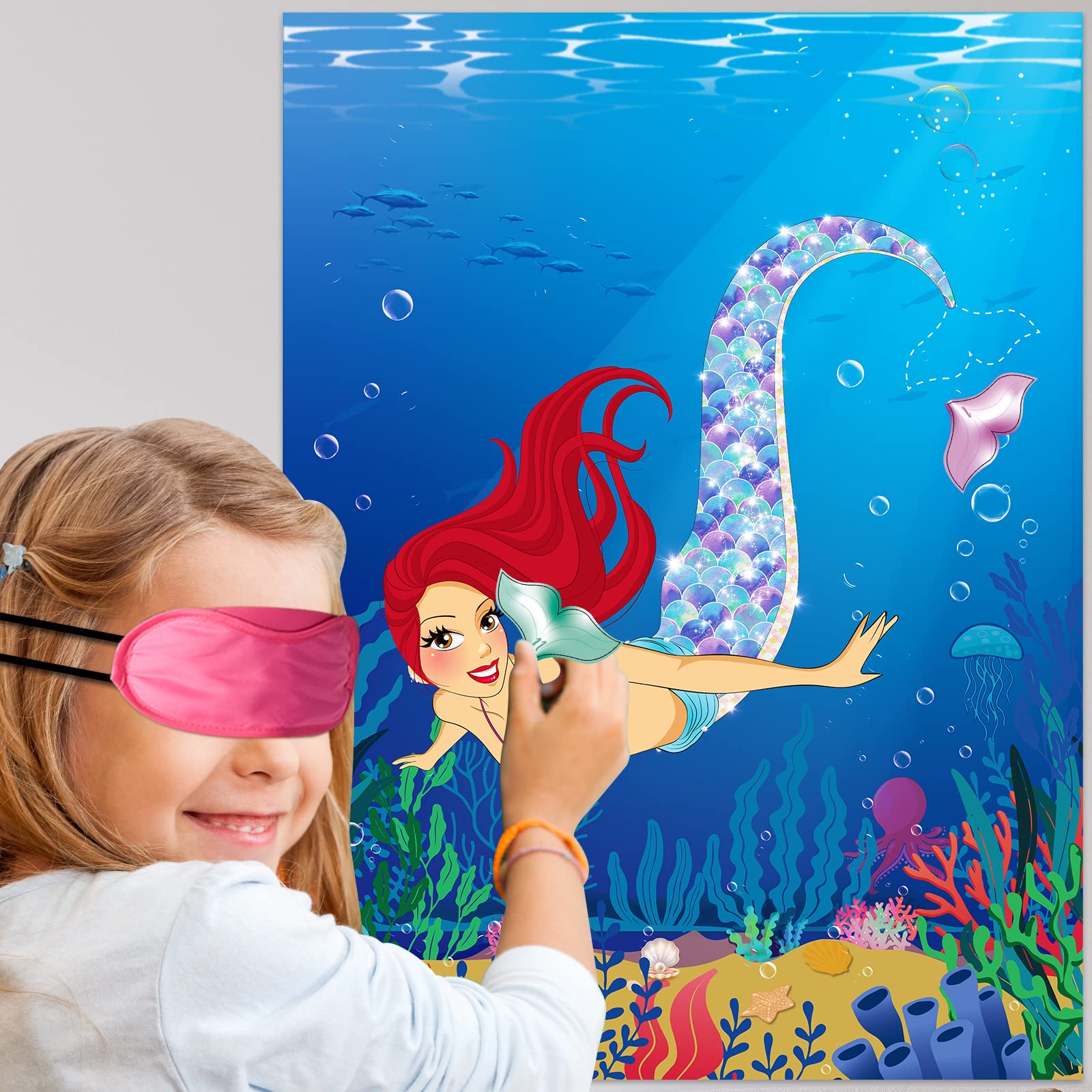 Snapklik.com : Morcheiong Pin The Tail On The Mermaid Birthday Party Game