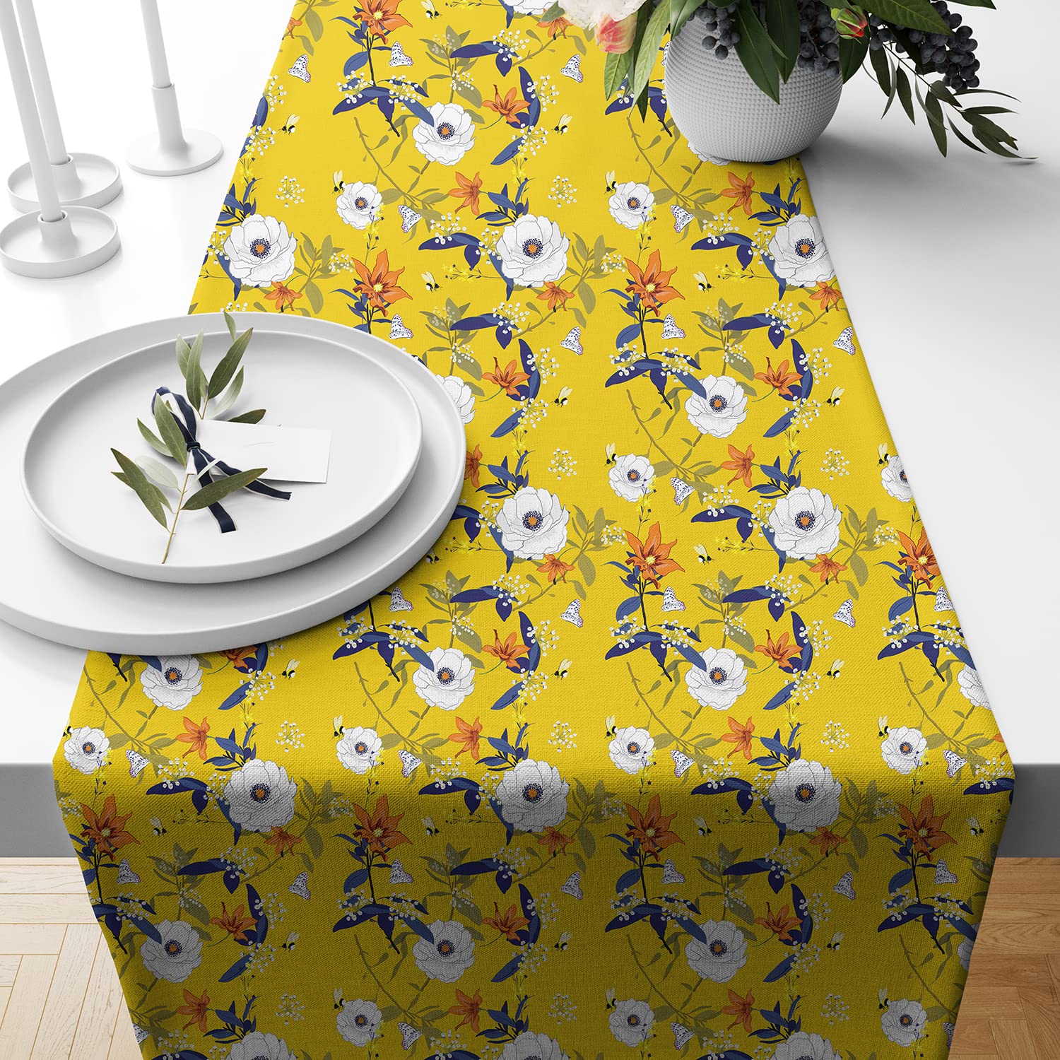 BRICK HOME Table Runner - Geometric Peach Design -21