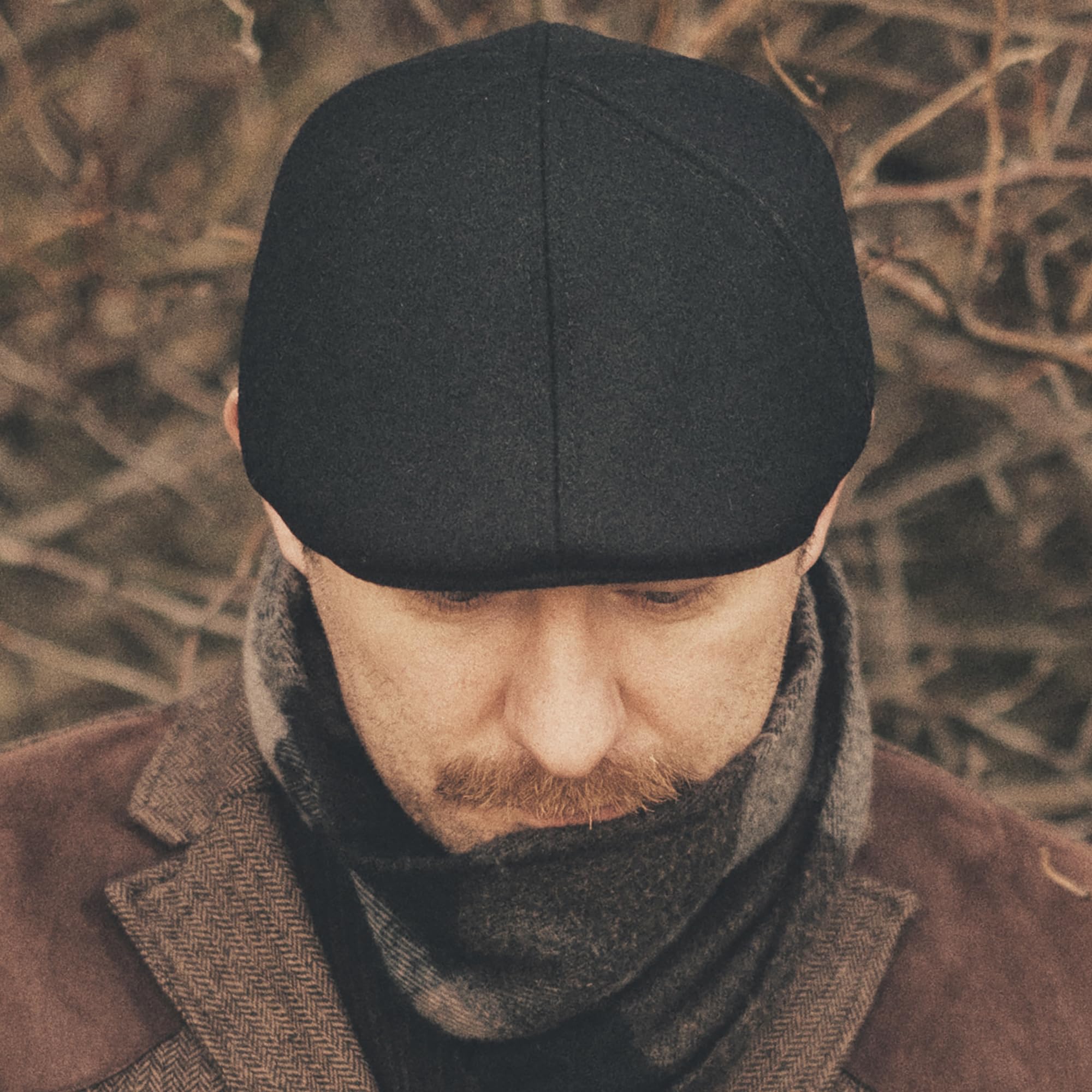 Sterkowski Rusty | 100% Wolle Schirmmütze für Herren und Damen | Warm Handgenäht Flat Cap Duckbill Mütze