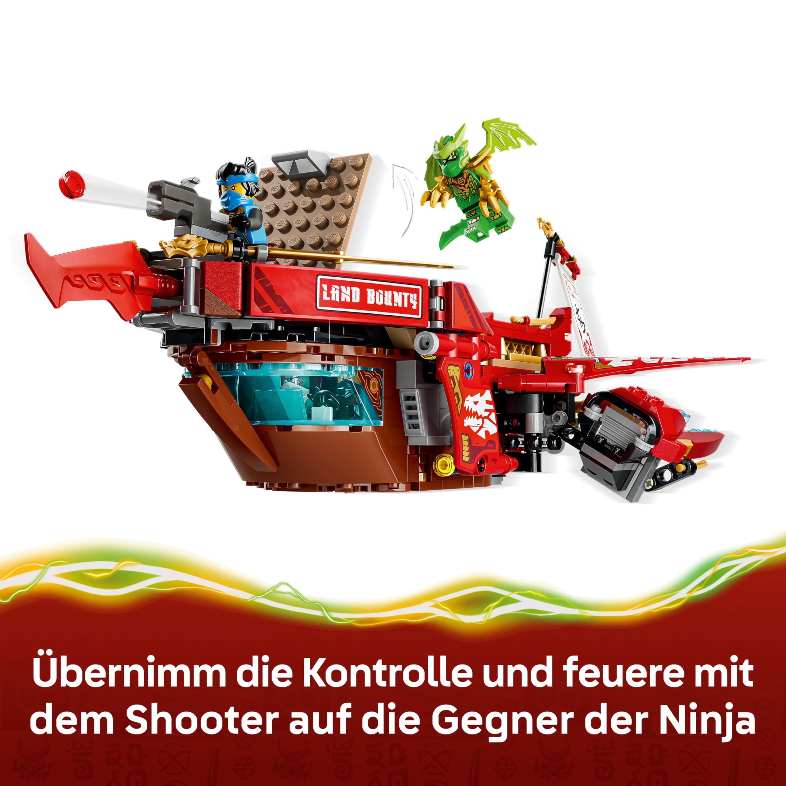 LEGO NINJAGO Wüstensegler - 3-in-1 Ninja-Spielset, umwandelbar in fliegendes Boot, Auto & Motorrad - inkl. 6 Minifiguren - Geschenkidee für Jungen ab 9 Jahren und Dragons Rising Fans - 71869
