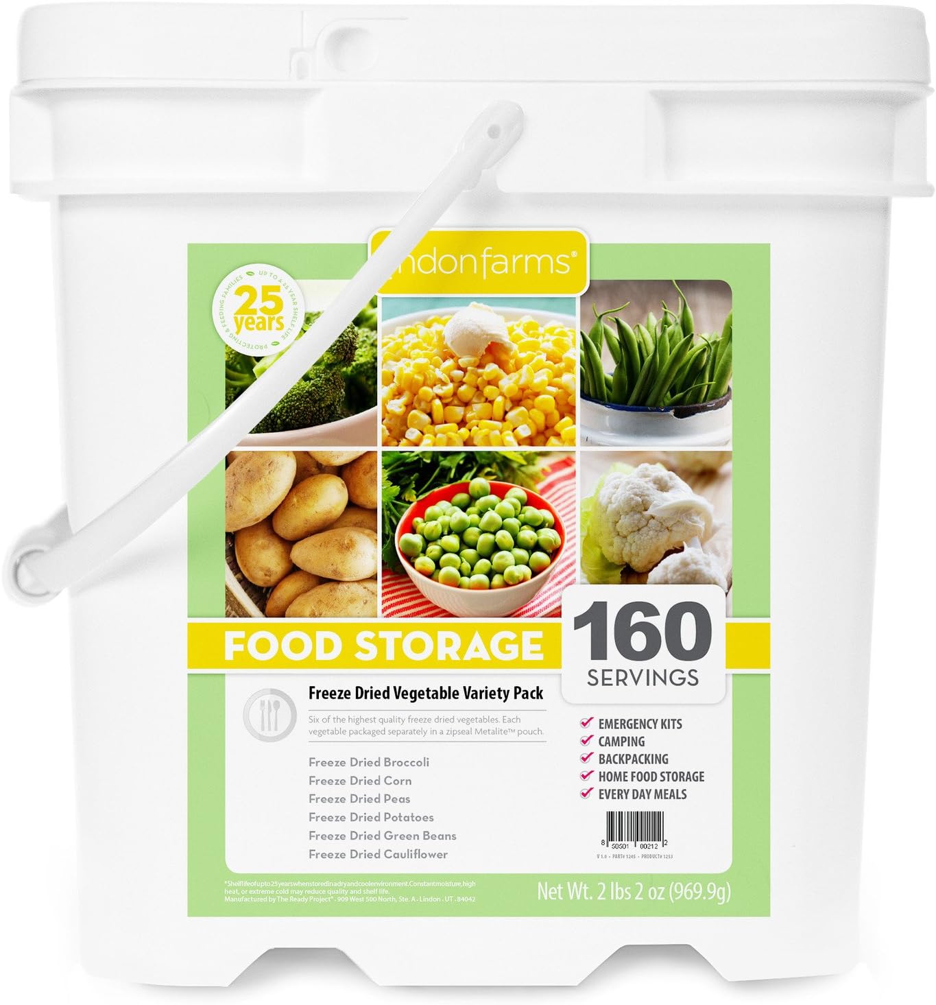 Mixed Freeze Dried Vegetables (160 Servings)