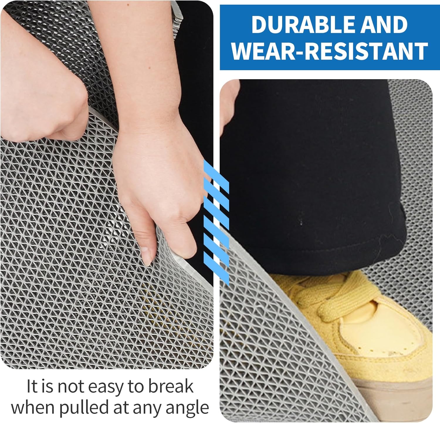 Drainage Non Slip PVC Floor Mat, Commercial Shower Floor Heavy Duty Roll, Thick Grey Rug Floor Mesh Drain Roll for Drain, Deck, Pool, Kitchen(3 X 10 Ft)