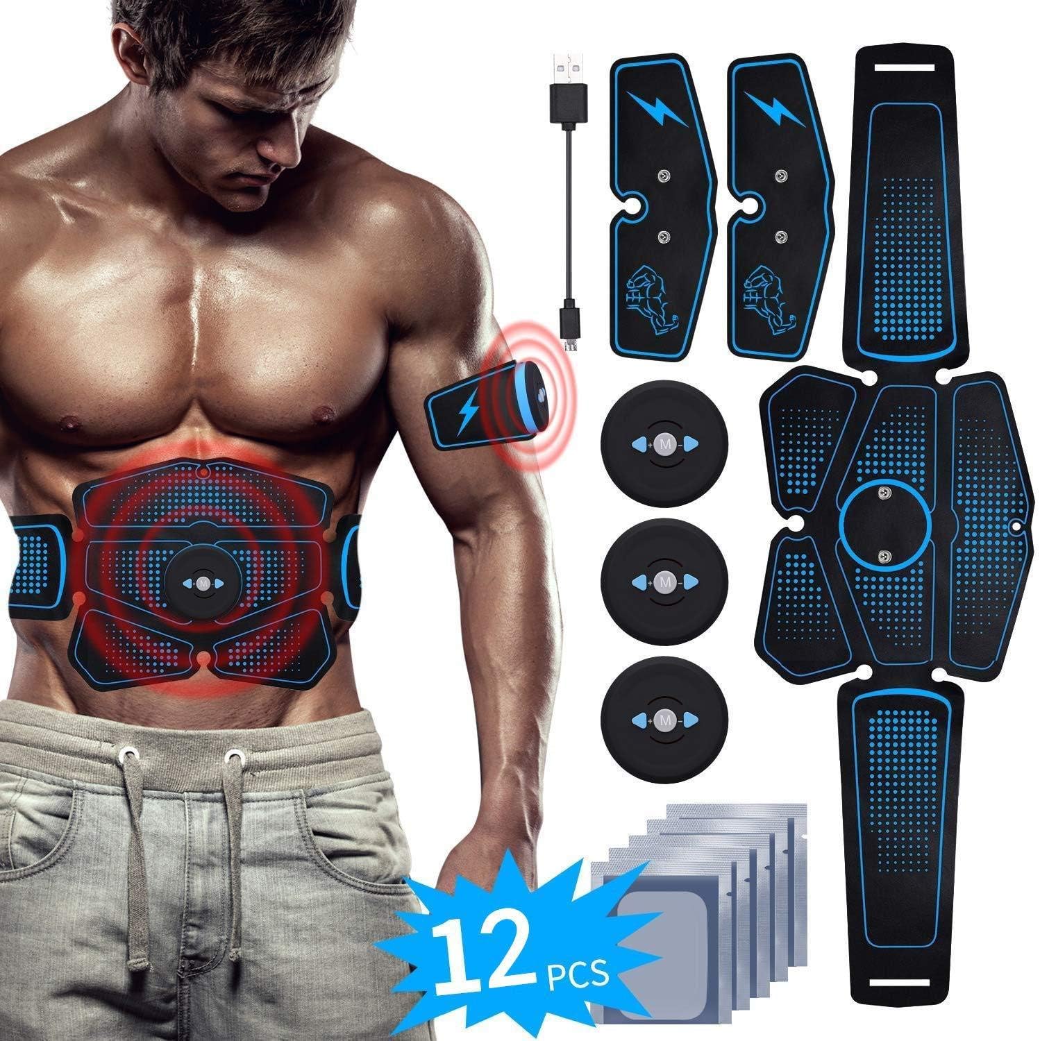 EMS Pads, ABS Stimulator Muscle Toner Fitness Trainer for Abdomen, Arm and Leg (Pack of 6)