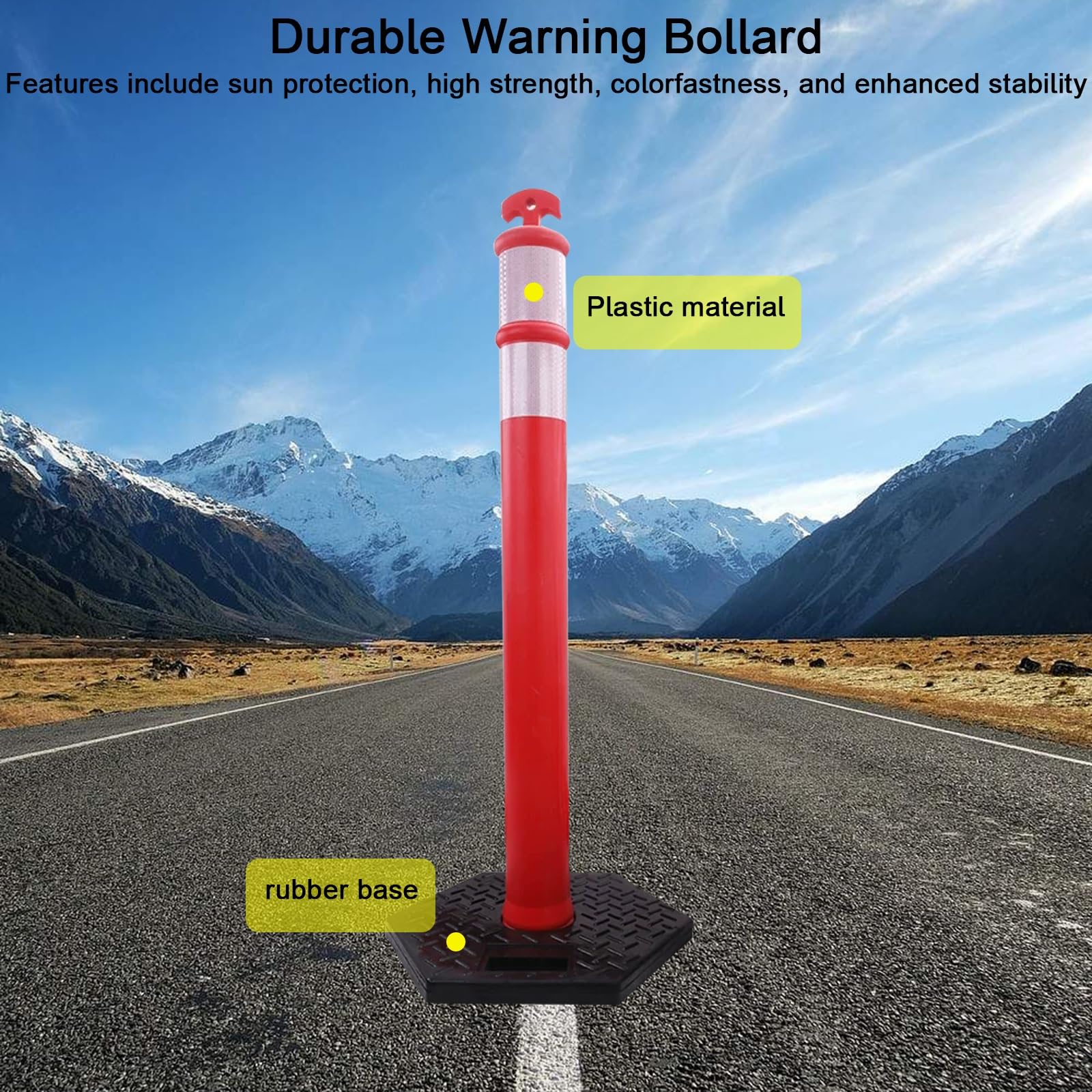 Conos Señalizacion, Conos de Advertencia Portátil, Base de Goma Extraíble, 2 Bandas Reflectantes, para Construcción de Carreteras y Gestión Del Tráfico (2 Unidades)