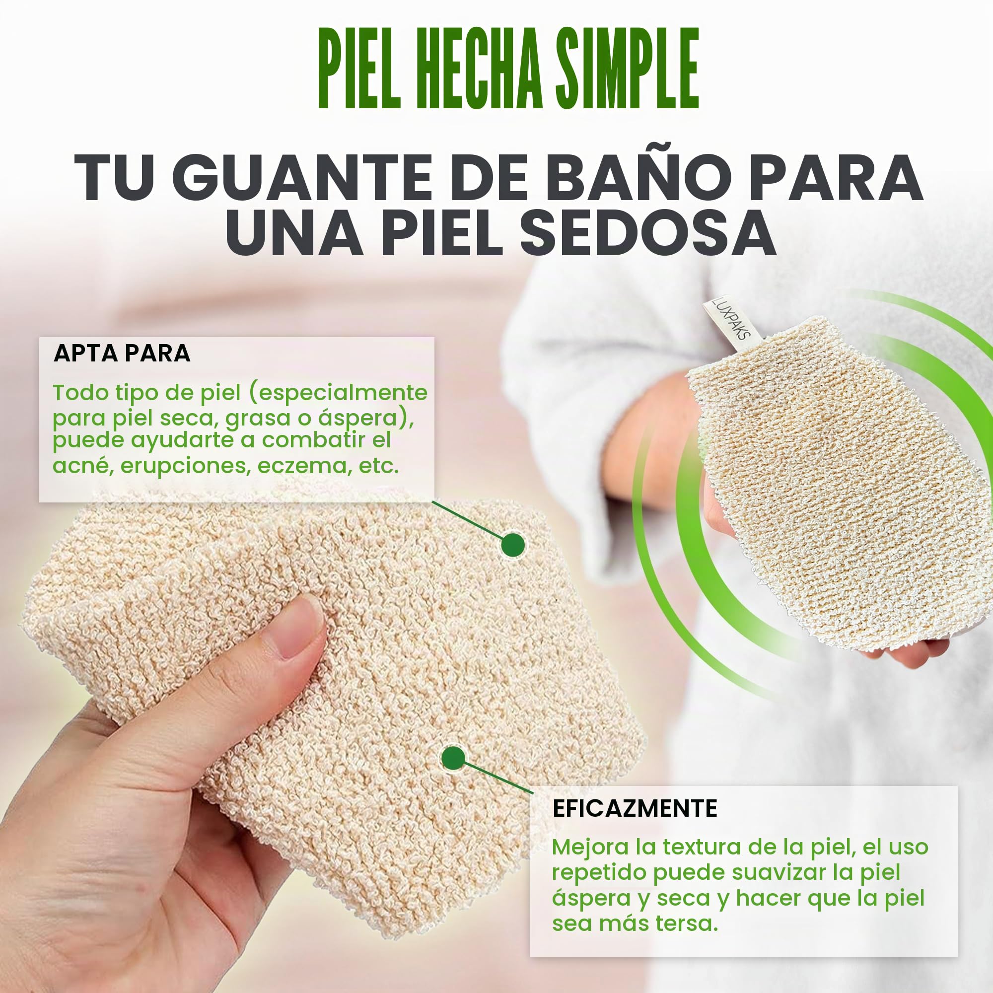 Set de cuidado de la piel: contiene jabón PanOxil para el acné Bar 113,4 g – Limpiador facial y corporal vegano y guante de baño LuxPaks