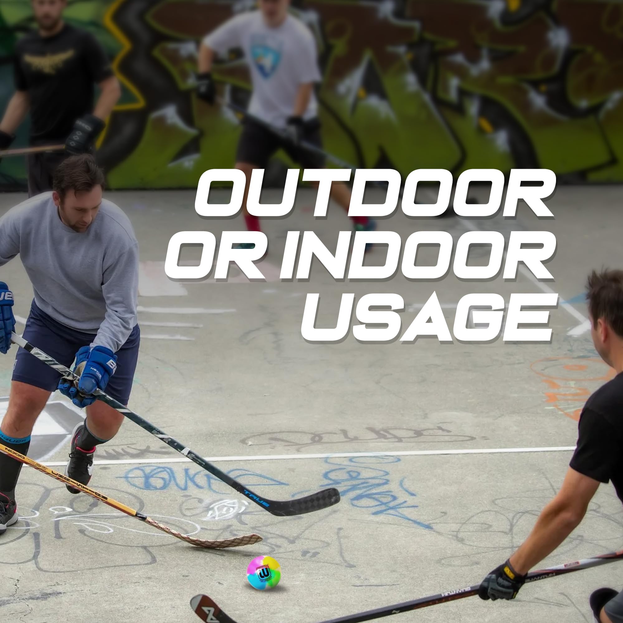 Winnwell Street Hockeybälle mit mittlerer Dichte für drinnen und draußen, entwickelt für Hockey-Spiele auf Feld, Straße und Straße, mit Aufbewahrungstasche, 65 mm und 50 g Gewicht, 12 Stück