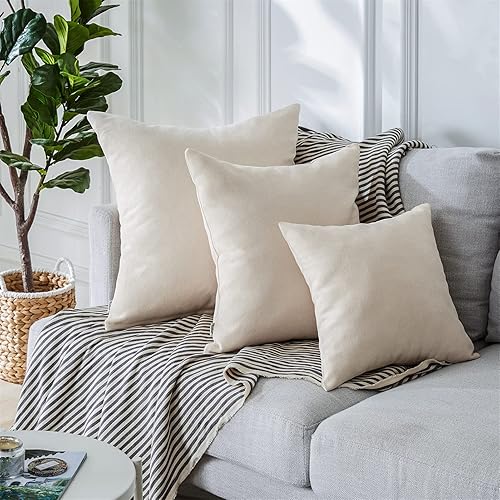 Miniatura 4 de Top Finel - Juego de 2 fundas de almohada decorativas de felpilla suave y sólida de 18 x 18 pulgadas, para sofá, cama, sala de estar, 7.1 x 17.7 in,