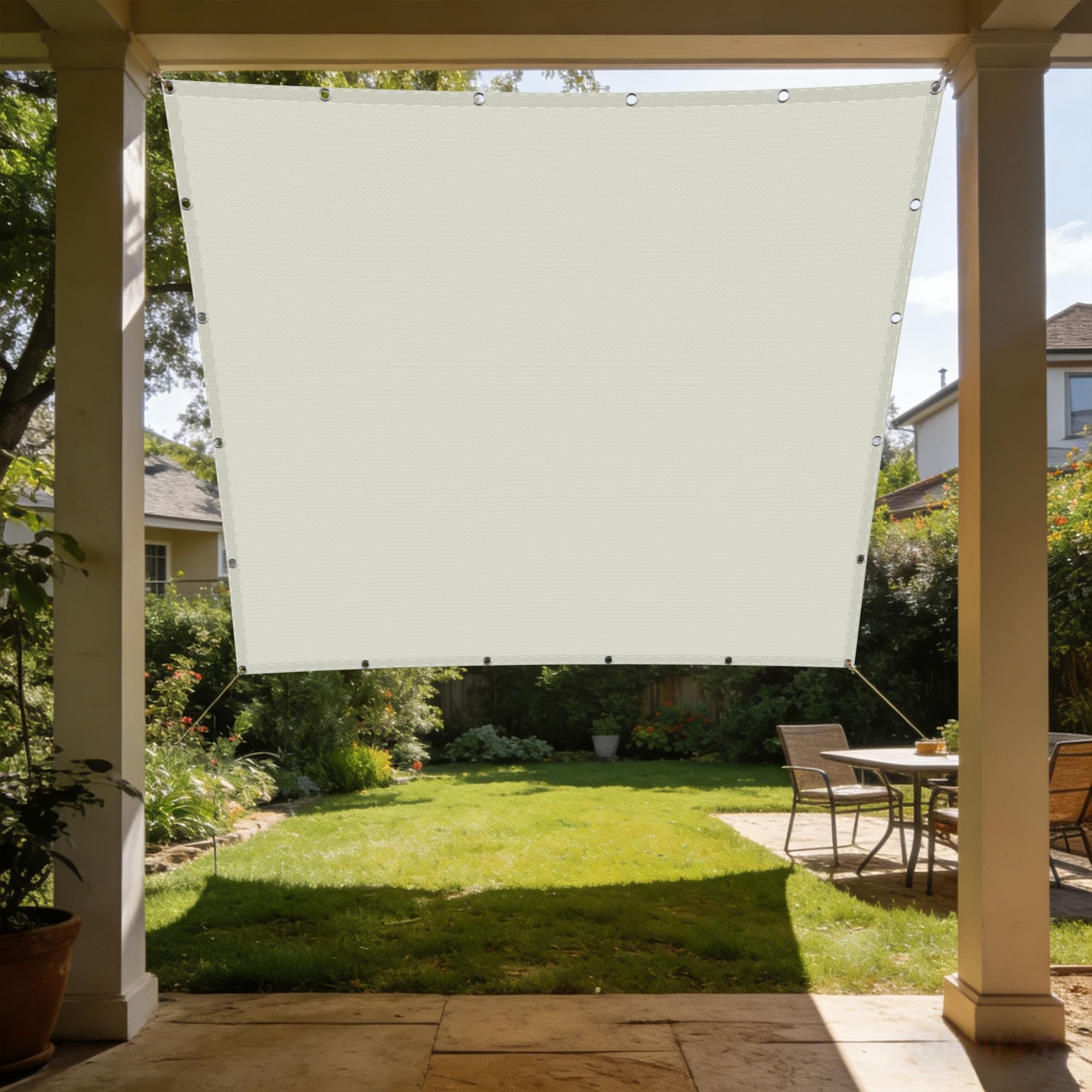 Toile solaire 2x4m étanche blanc cassé pour votre patio chic