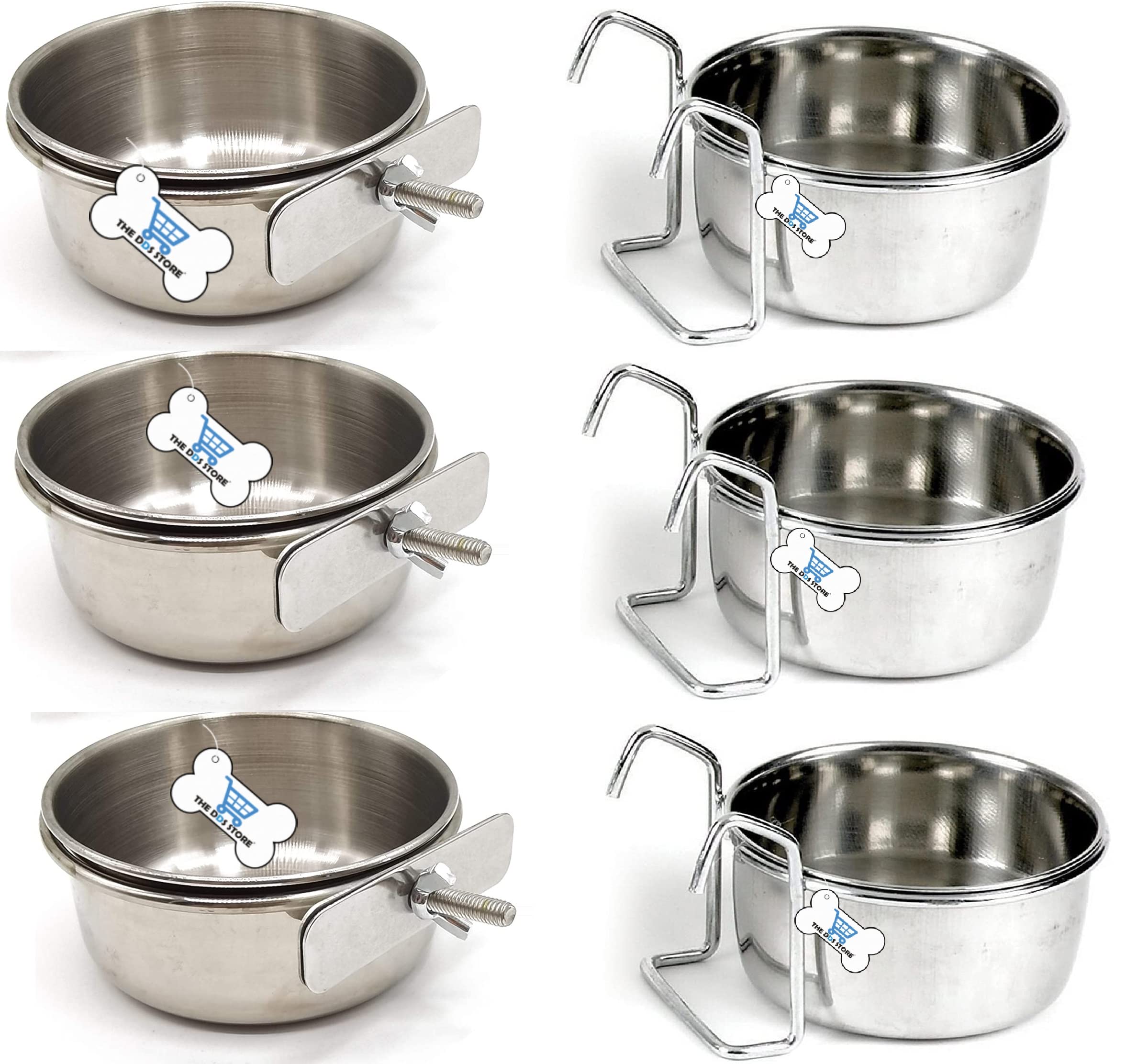 THE DDS STORE Bird Feeding Dish Cup, Parrot Meal Bowl Clamp & Hook Holder Stainless Steel Coop Cup Bird Cage Water Bowl Small Animals, Birds, Parrots, Pigeons, (Pack of 6, 300ml Clamp + Hook Holder) (B0BC1S37CW) Amazon Price History, Amazon Price Tracker