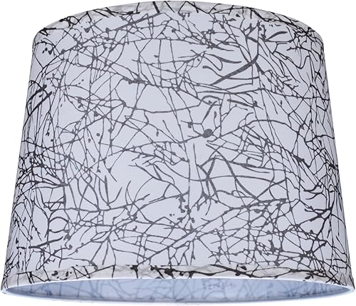 Aspen Creative 32148A, pantalla de araña imperio, blanco y negro, parte superior de 12 pulgadas x 14 pulgadas inferior x 10 pulgadas de altura