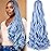 COOKOO 22 Inch 2 PCS French Curl Braiding Hair Baby Blue Loose Wave Crochet Braids for Box Braids Pre Stretched French Curls Braiding Hair Synthetic EZ Braids Extentions for Black Woman