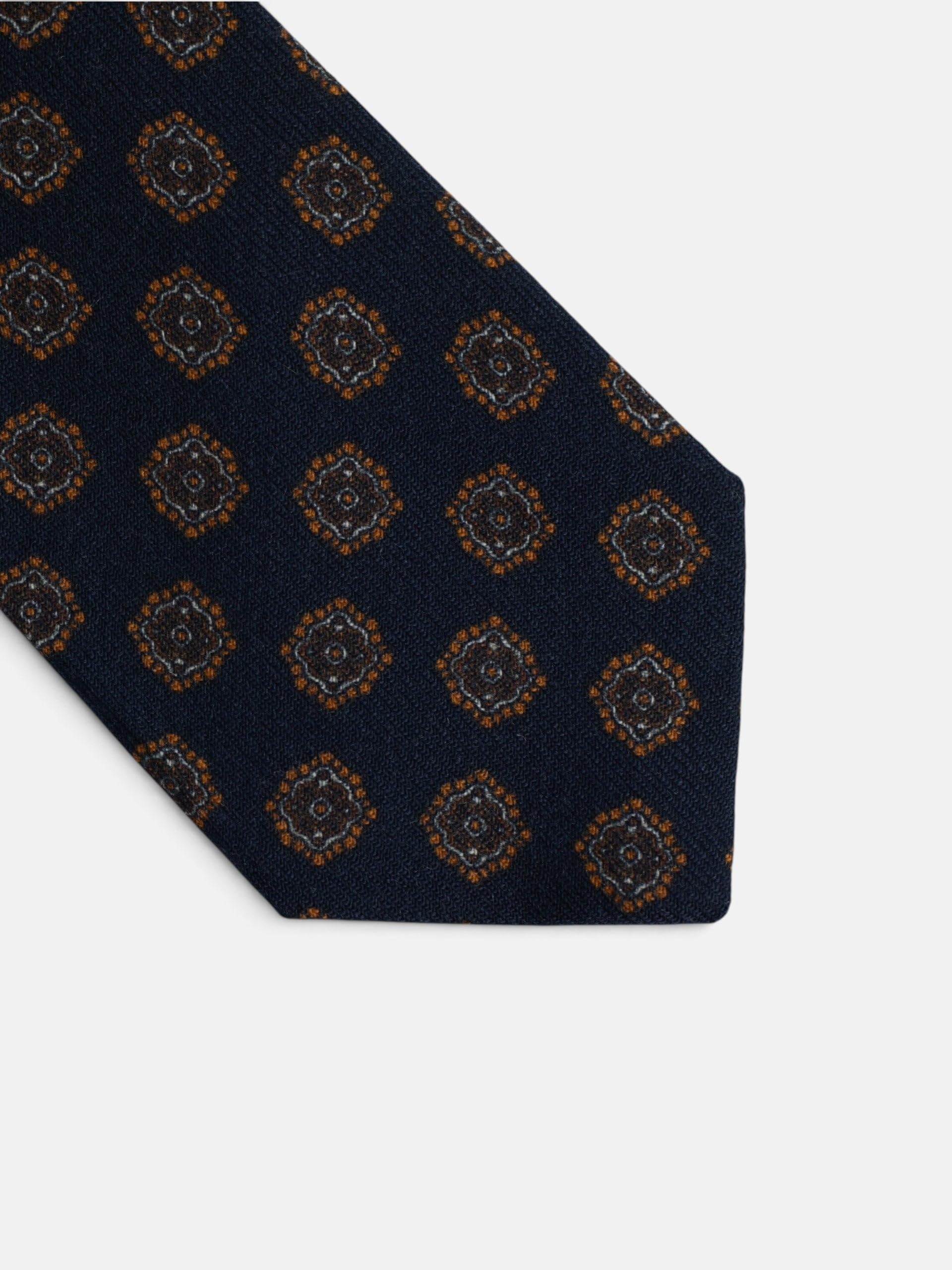SILBON Corbata Estampado Medallón Azul Marino para Hombre
