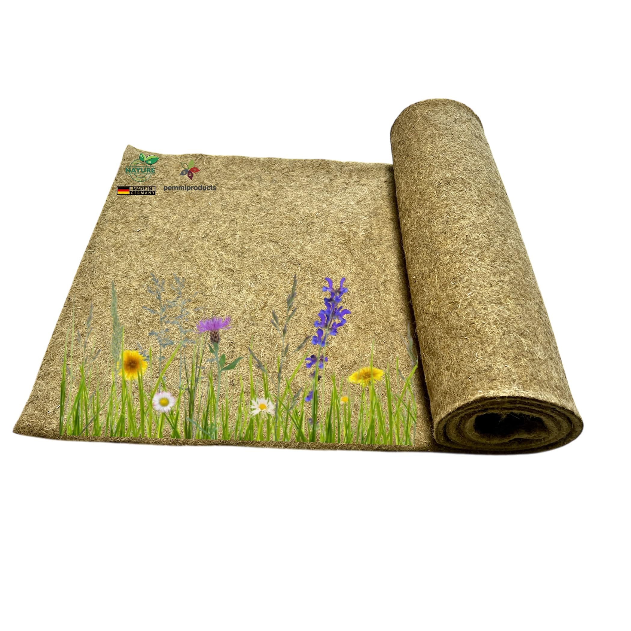 Permmiproducts Nagerteppich 100% Hanf, Meterware, 0,60 m x 25,00 m x ca. 0,5 cm dick, Nagermatte, Hanfmatte für Kaninchen,Meerschweinchen, Nager,Hemp mat