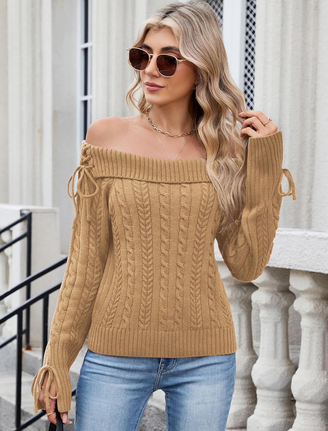 ZAFUL Women's Cropped Knit Sweater Boat Neck Long Sleeve Pullover Jumper Top - Image 2