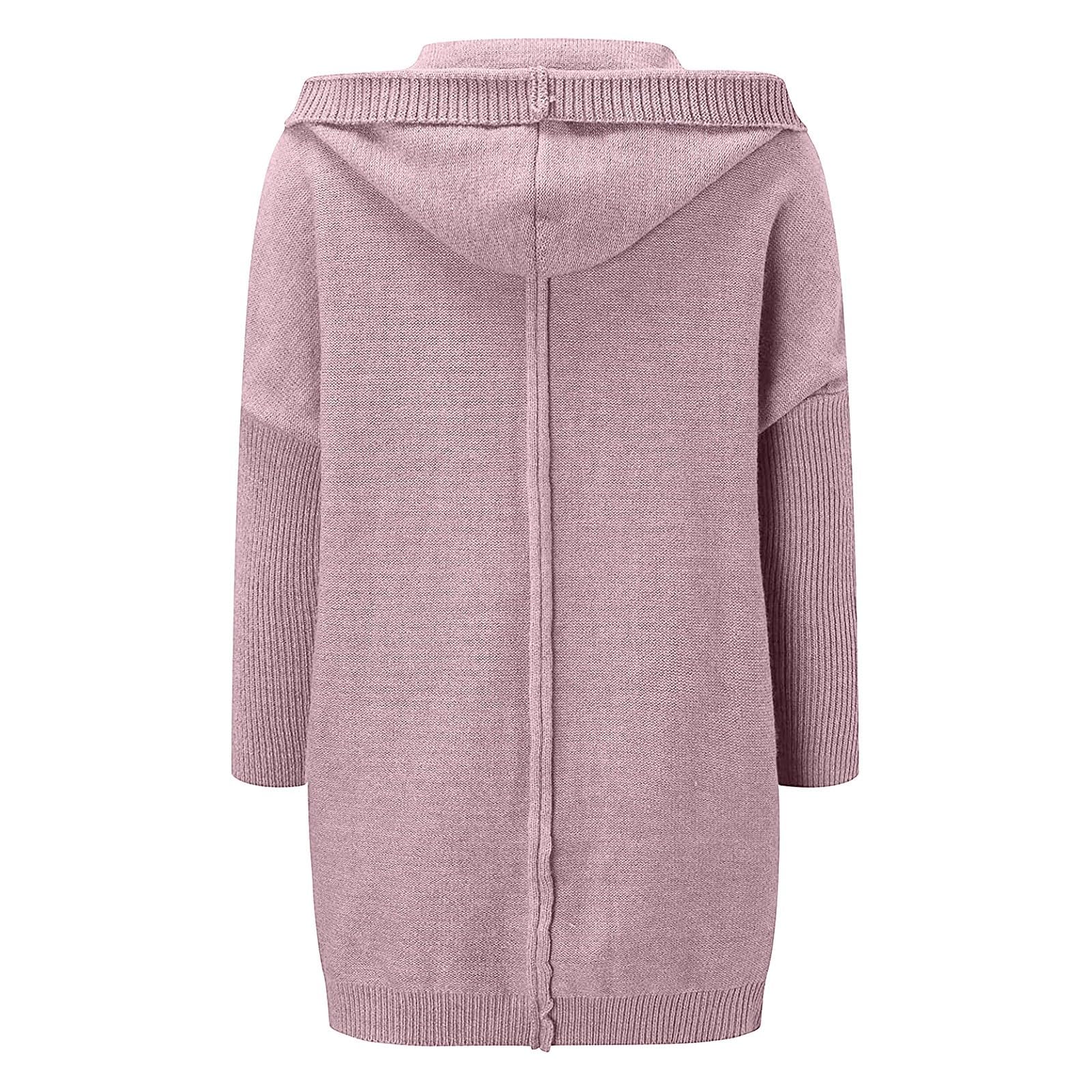 Strickjacke Damen Elegant Grobstrickjacke Langarm Mantel Mittellang