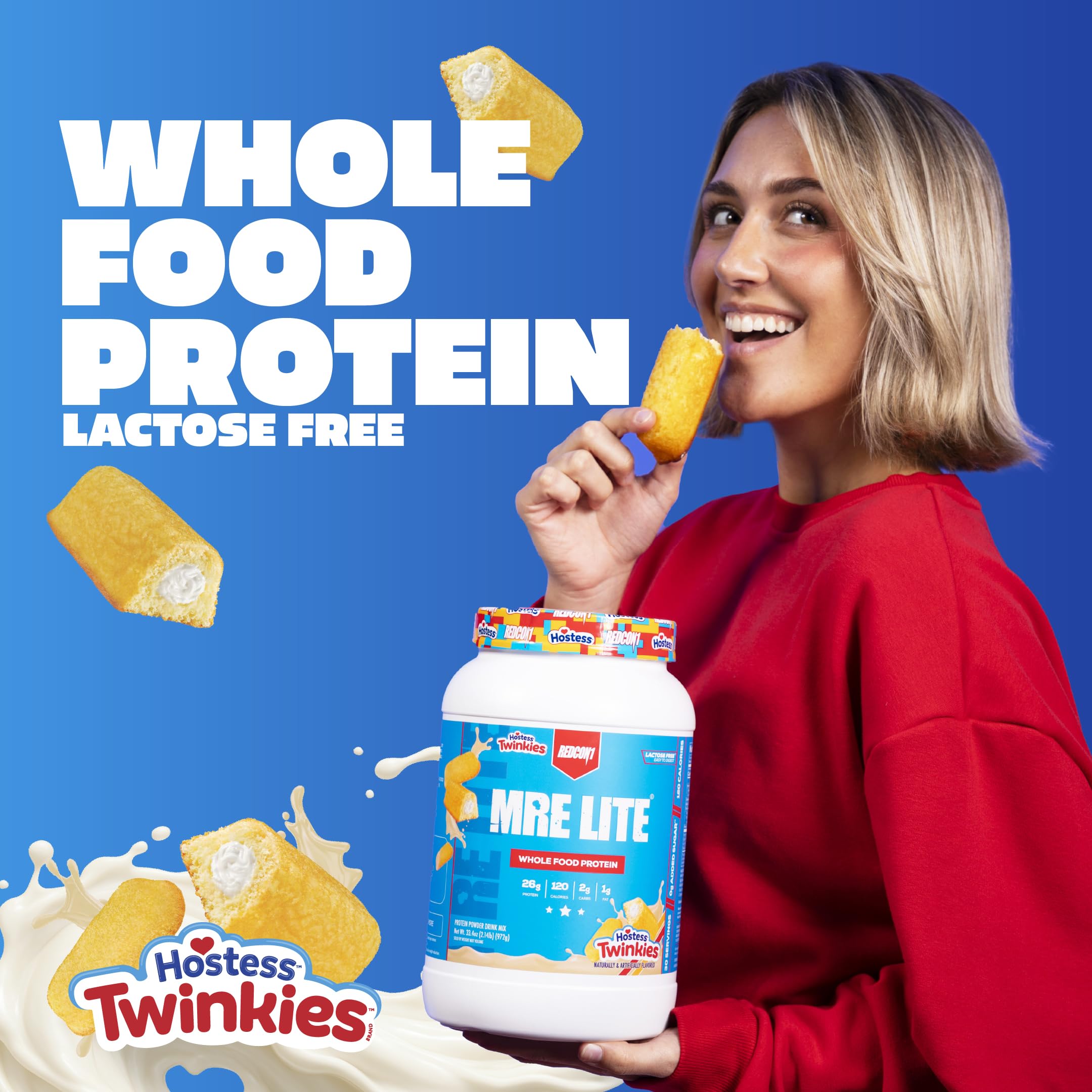 REDCON1 MRE Lite Hostess™ Twinkies Whole Food Protein Powder - Lactose & Whey Free Meal Replacement with Animal Protein Blends - Easy to Digest Supplement Made with MCT Oils (30 Servings) — Amazon image 5