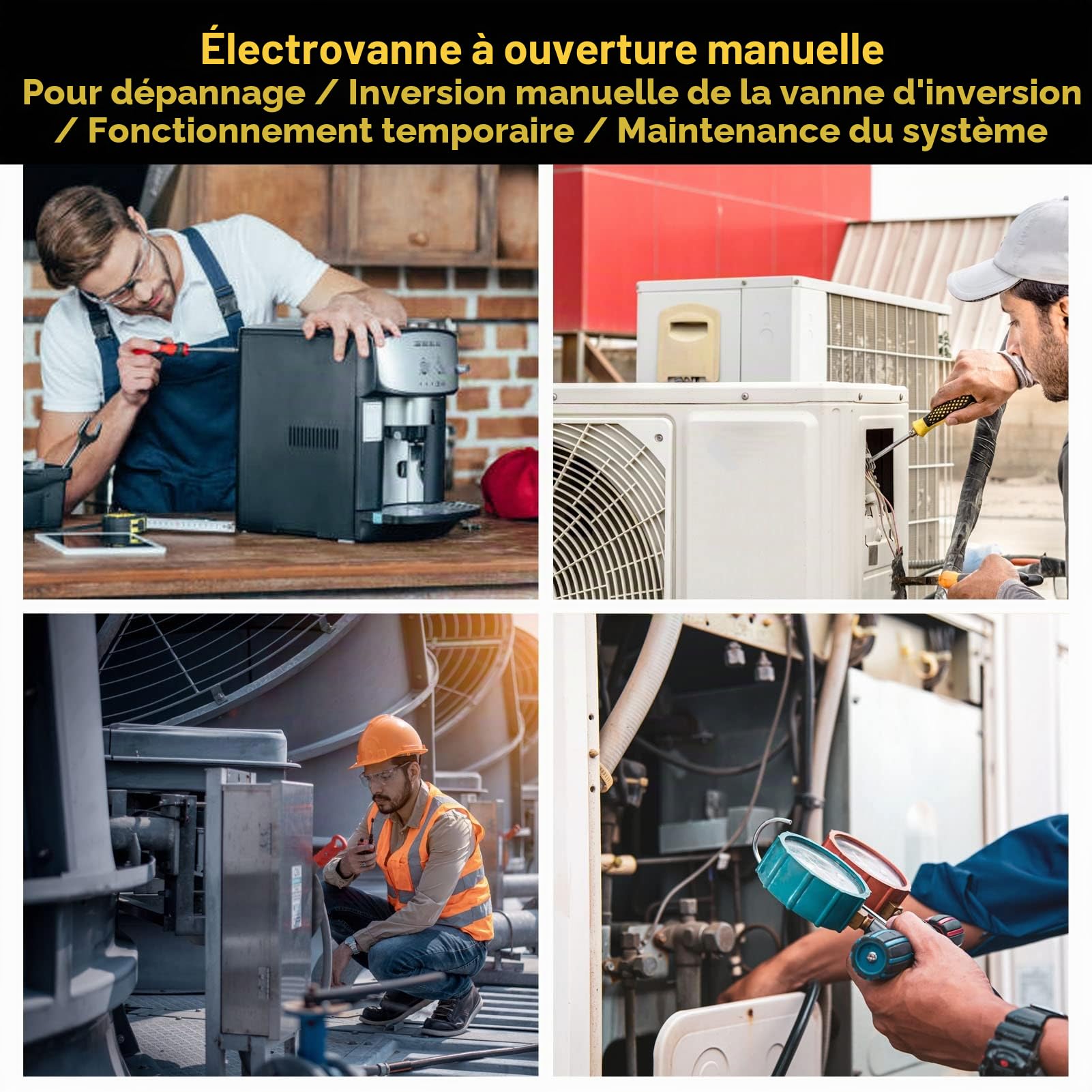 Solénoïde Valve Aimant Outil #TLMKC Aimant de dépannage 18 mm Compatible avec toutes les vannes industrielles courantes Jaune