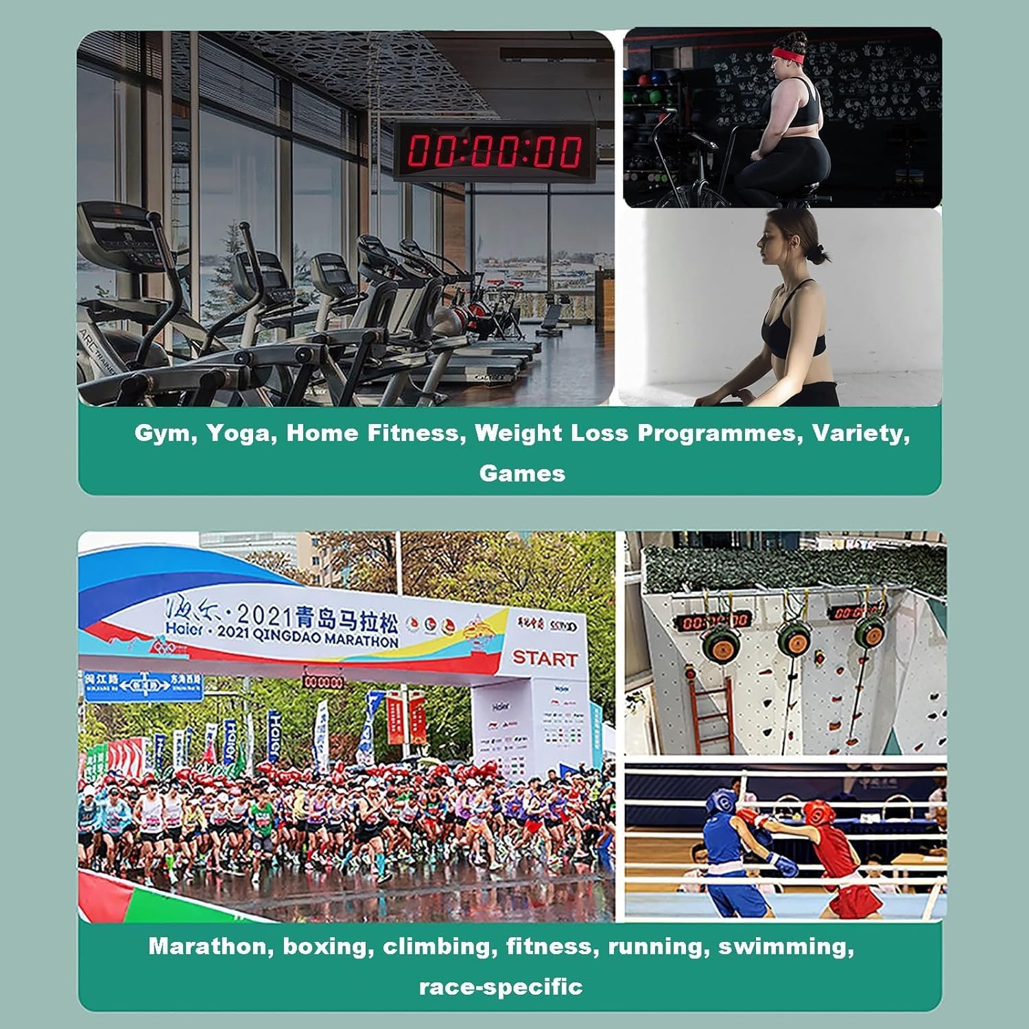 Minuteur numérique de compétition avec chronomètre et affichage LED pour entraînement de fitness, gym, course de vitesse
