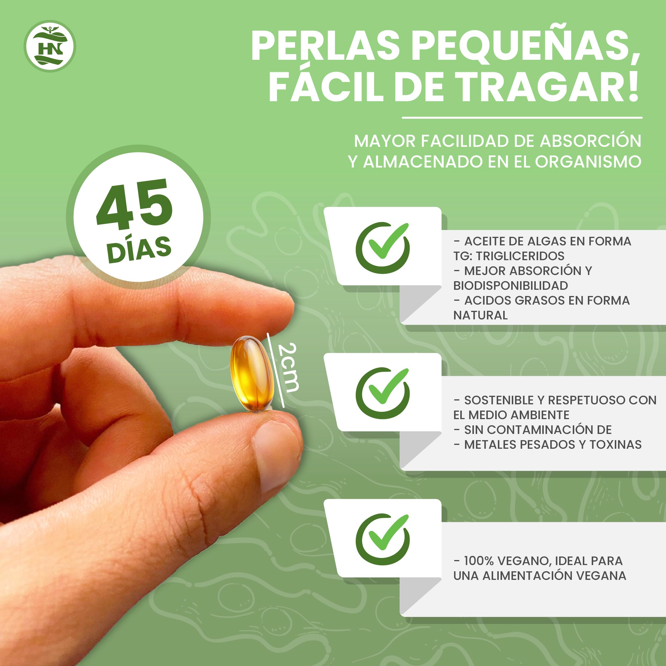 Omega 3 Vegano de Algas (90 Caps) Omega-3 Aceite de Algas equilibrado con DHA y EPA, Omega3 Algas Marinas con Vitamina E, Ideal para Cerebro y Corazón, Suplemento para Veganos-Vegetarianos (4 Botes)