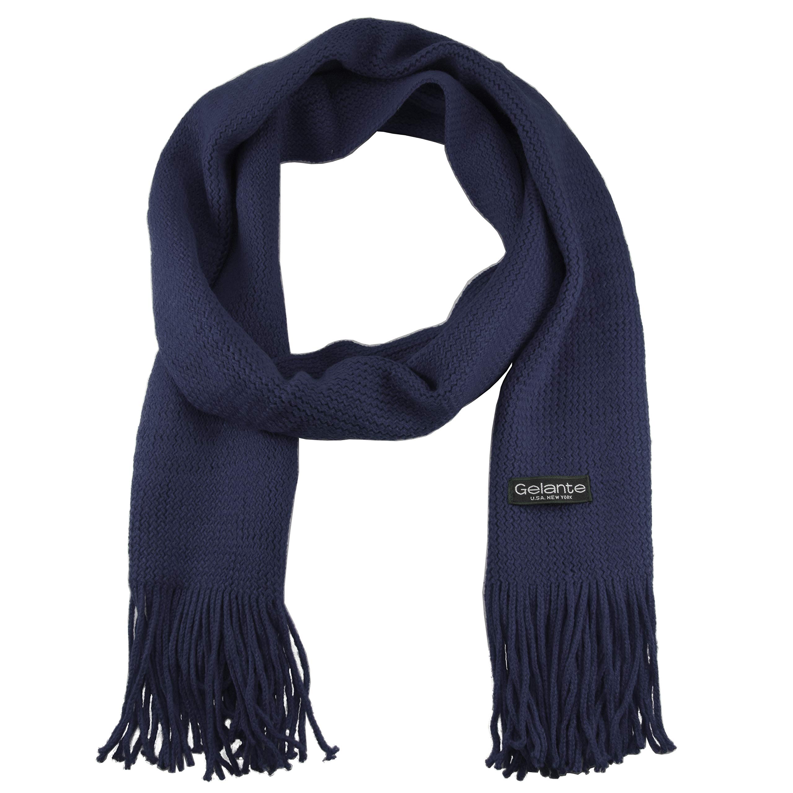 Gelante - Bufanda de invierno clásica para hombre, doble capa - Azul - talla única