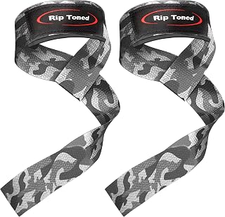 Rip Toned Lasso Lifting Straps for Weightlifting, 23¼" Padded | 1 Pair, cotton, non-latex neoprene. No break-in. Quick release. Deadlifts, rows, shrugs, pull-ups. Machine washable.