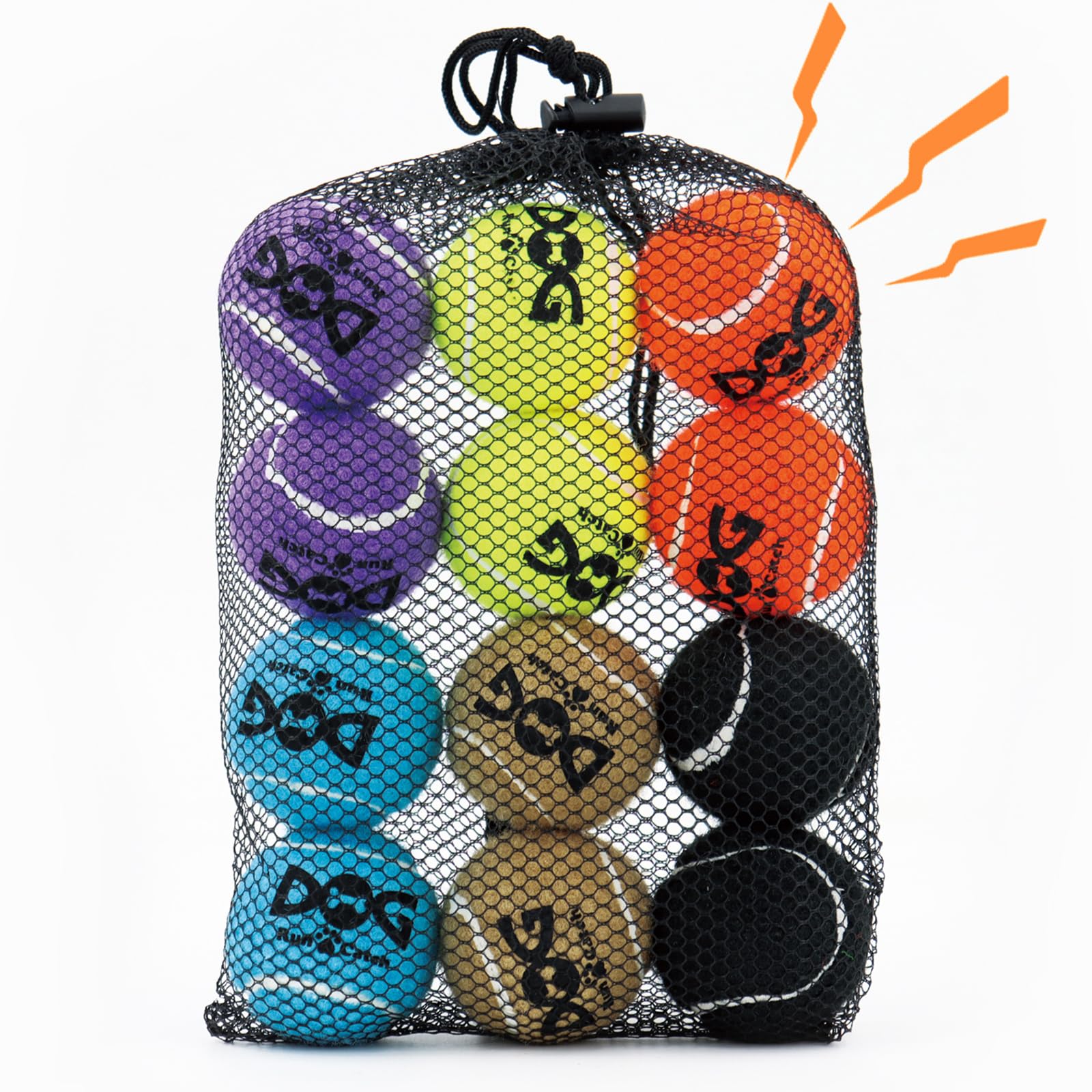 Small Tennis Balls for Dogs - 12 Pack 2.0" Squeaky Dog Balls for Small Breed, SGS Certified Non-Toxic, Interactive Fetch Toys, Perfect for Outdoor & Indoor Play