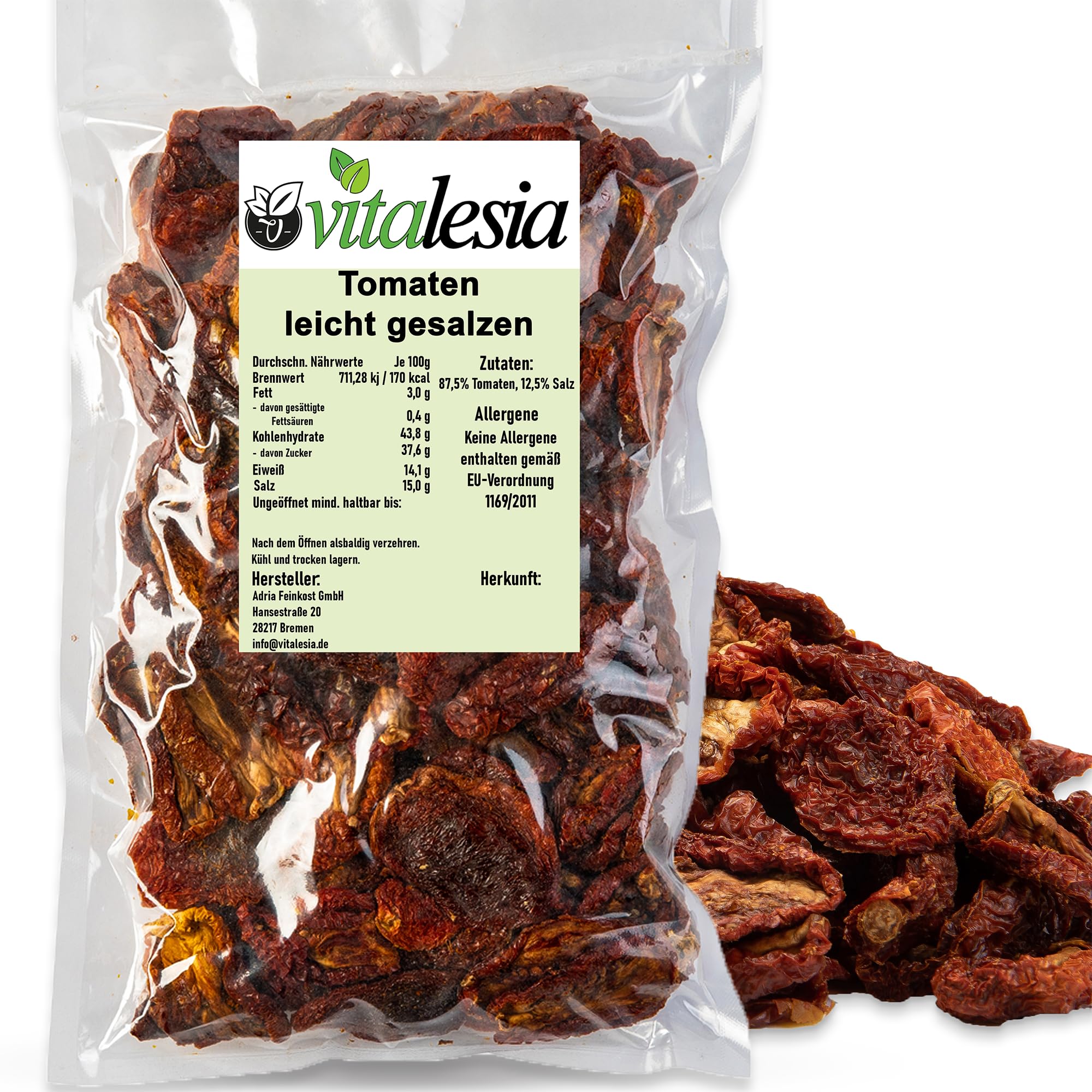 Vitalesia getrocknete Tomaten 5kg gesalzen sonnengetrocknet ungeschwefelt