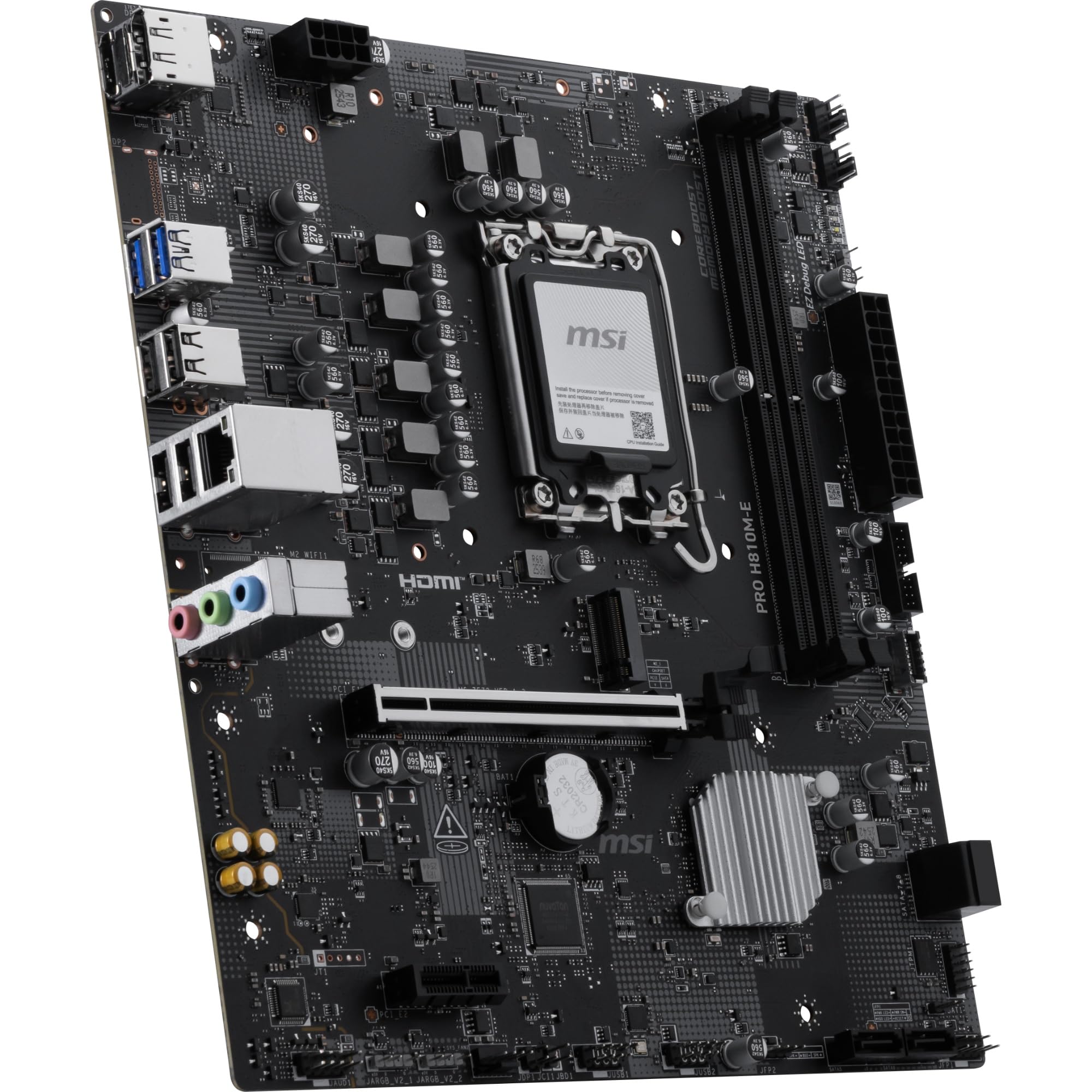 MSI Scheda madre PRO H810M-E, mATX, supporta processori Intel Core Ultra (serie 2), LGA 1851 - DDR5 Memory Boost (6400 MT/s MAX), PCIe 5.0 x16, M.2 Gen4, 2.5G LAN