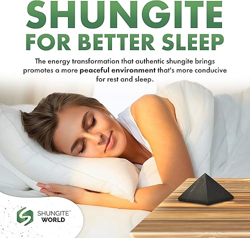 Miniatura 4 de Shungite World Auténticas pirámide de shungita real, pirámide de cristal de shungita, protección del hogar, decoración de habitación, oficina,