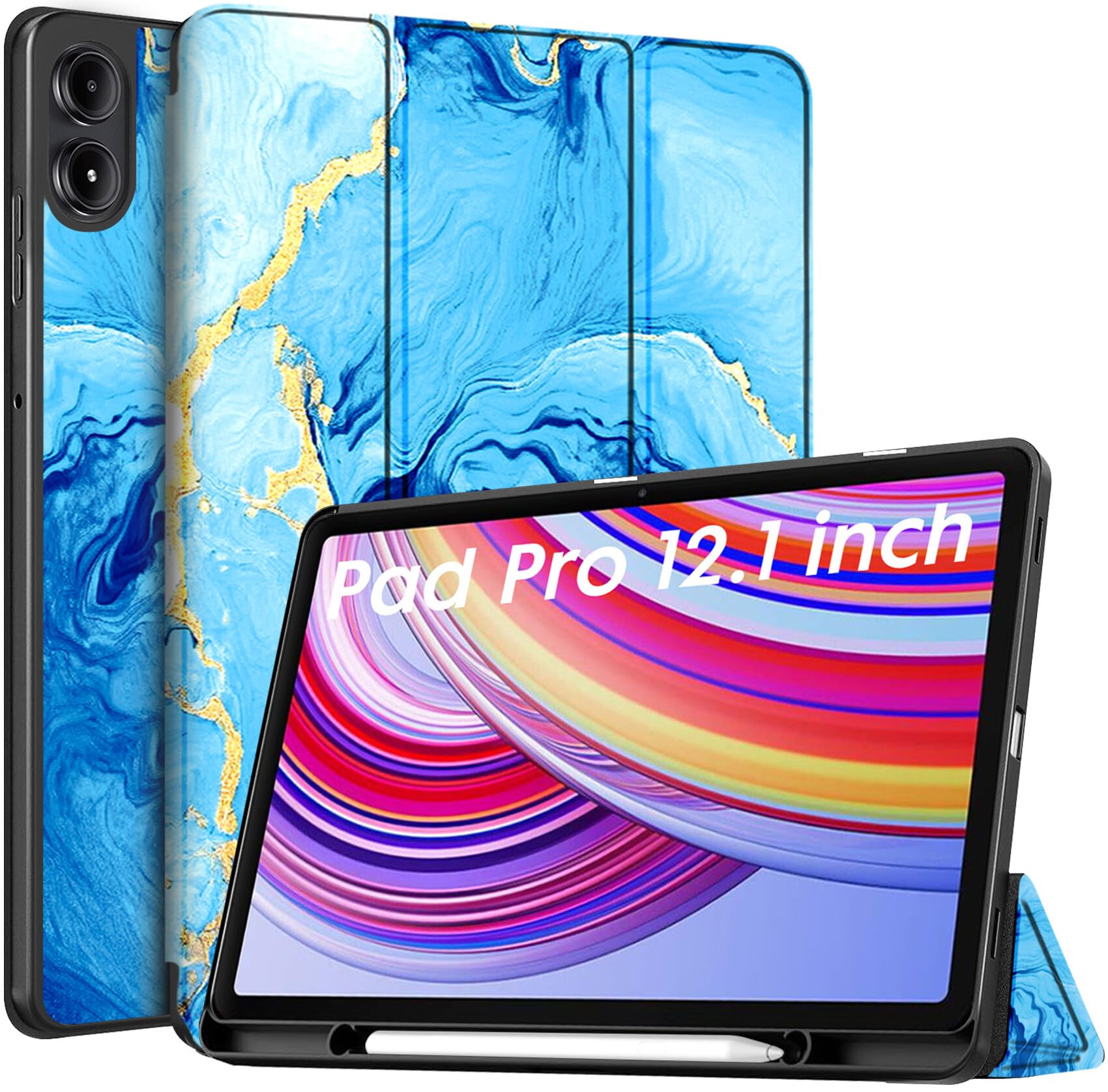 Robustrion Cover for Redmi Pad Pro 12.1 Cover Case, Flip Cover with Pencil Holder for Redmi Pad Pro 5G Tablet 12.1 inch [ Auto Sleep Wake Support] - Ocean Blue (B0D6W71YR4) Amazon Price History, Amazon Price Tracker