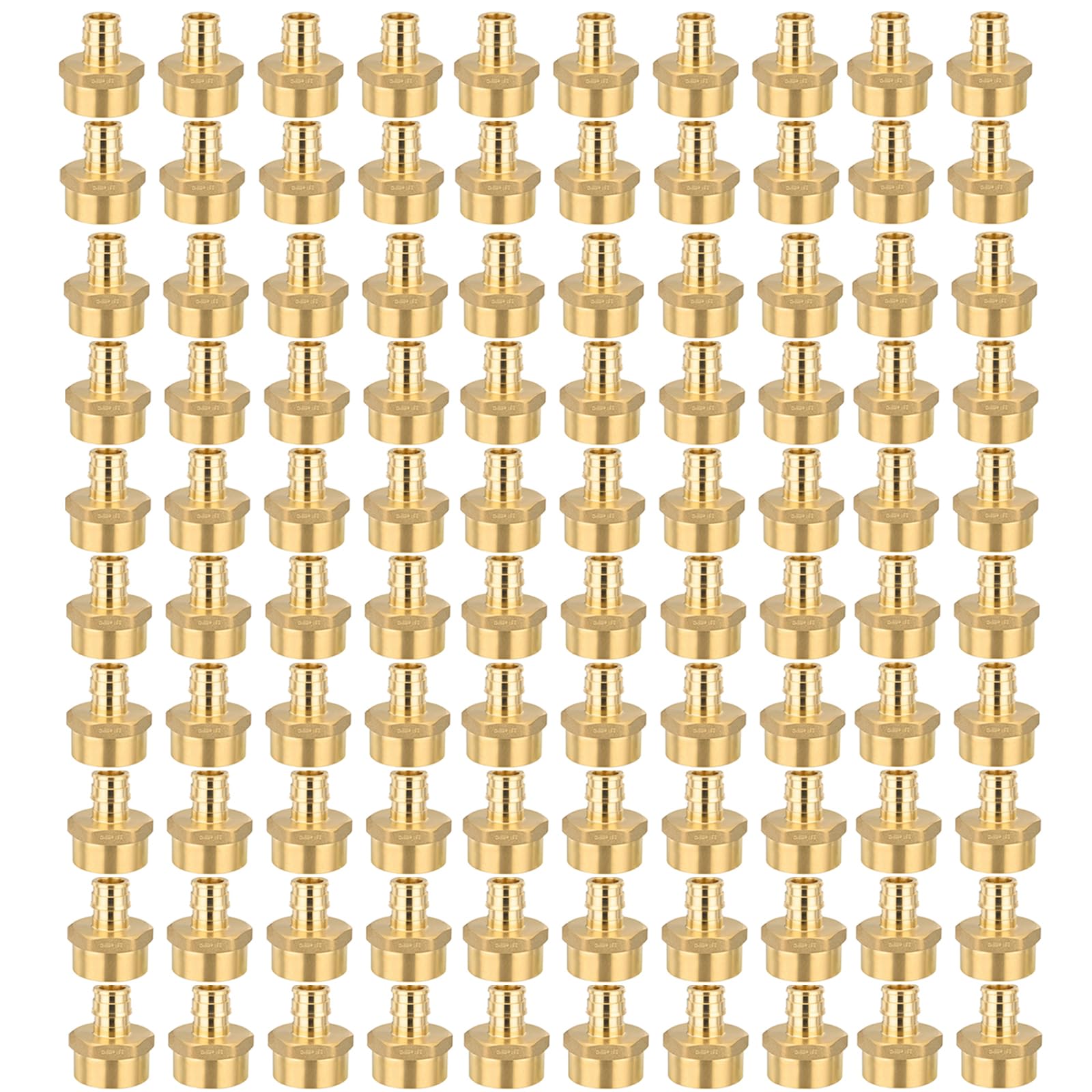 Paquete de 100 Accesorios PEX-A, 3/4 de Pulgada PEX x 1 Pulgada NPT Hembra, Accesorios de expansión roscados Hembra de latón para tubería PEX A, ASTM F1960, Cobre (PEX1960135-100Pack)