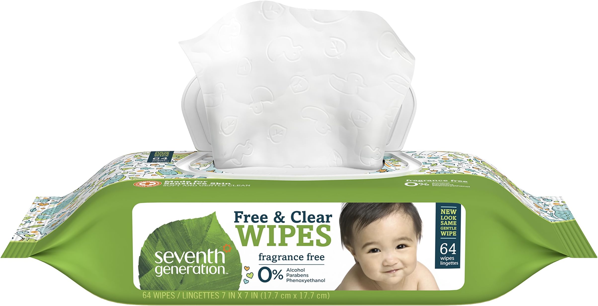 Seventh Generation Thick & Strong Free and Clear Baby Wipes with Flip Top Dispenser