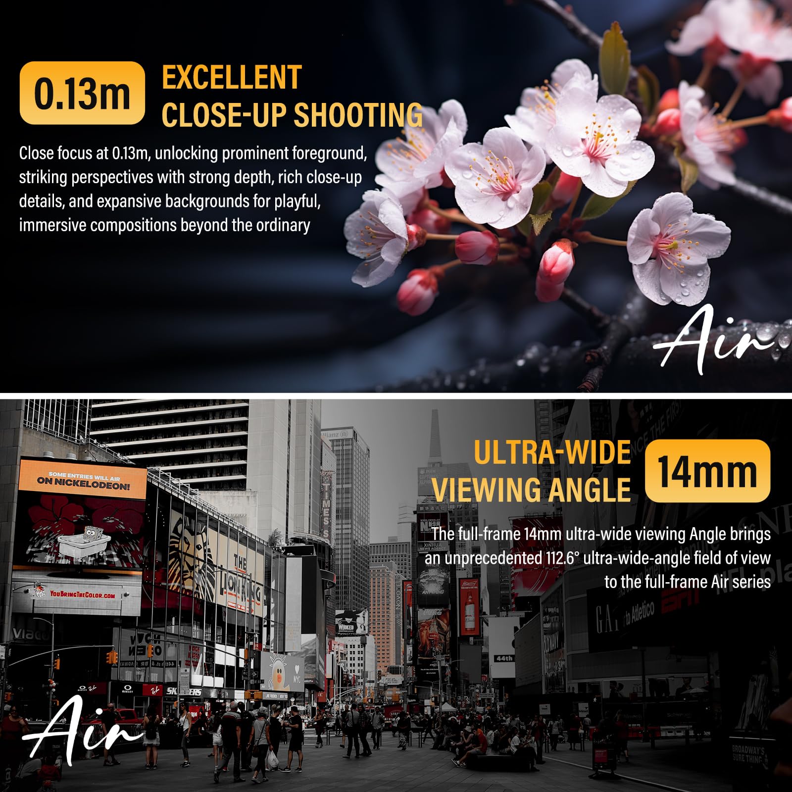 VILTROX 14mm F4.0 Air FE Mount Obiettivo Fotografico Lens per Sony E mount Camera Lenses Campo Wide Angle Full-Frame Obiettivo Autofocus per Sony A7 A9 A1 FX3 A7RV ZVE1 A7CII A6600 A6500 ZV-E10II FX30