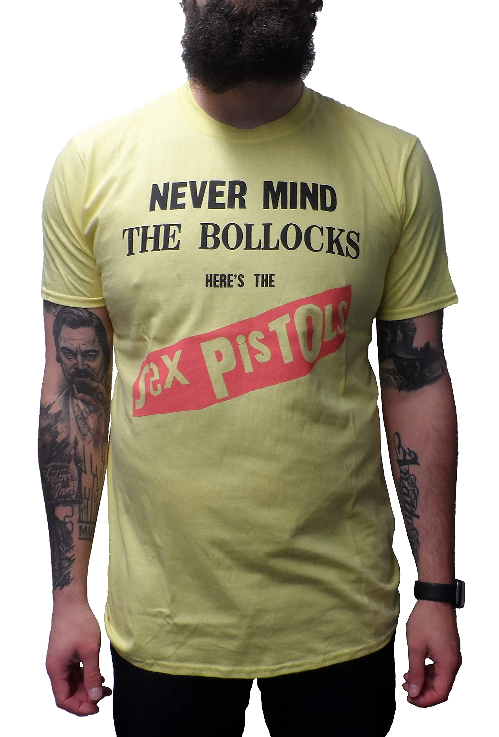 Mazeys Mens Official Sex Pistols T Shirts (Medium, Yellow)