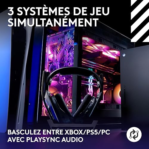Logitech G Astro A50 LIGHTSPEED, casque gaming sans fil + station d’accueil (Gen 5), PRO-G GRAPHENE, basculement entre 3 systèmes, USB-C vers Xbox, PS5, PC, Nintendo Switch, Switch 2, Bluetooth - Noir - 2