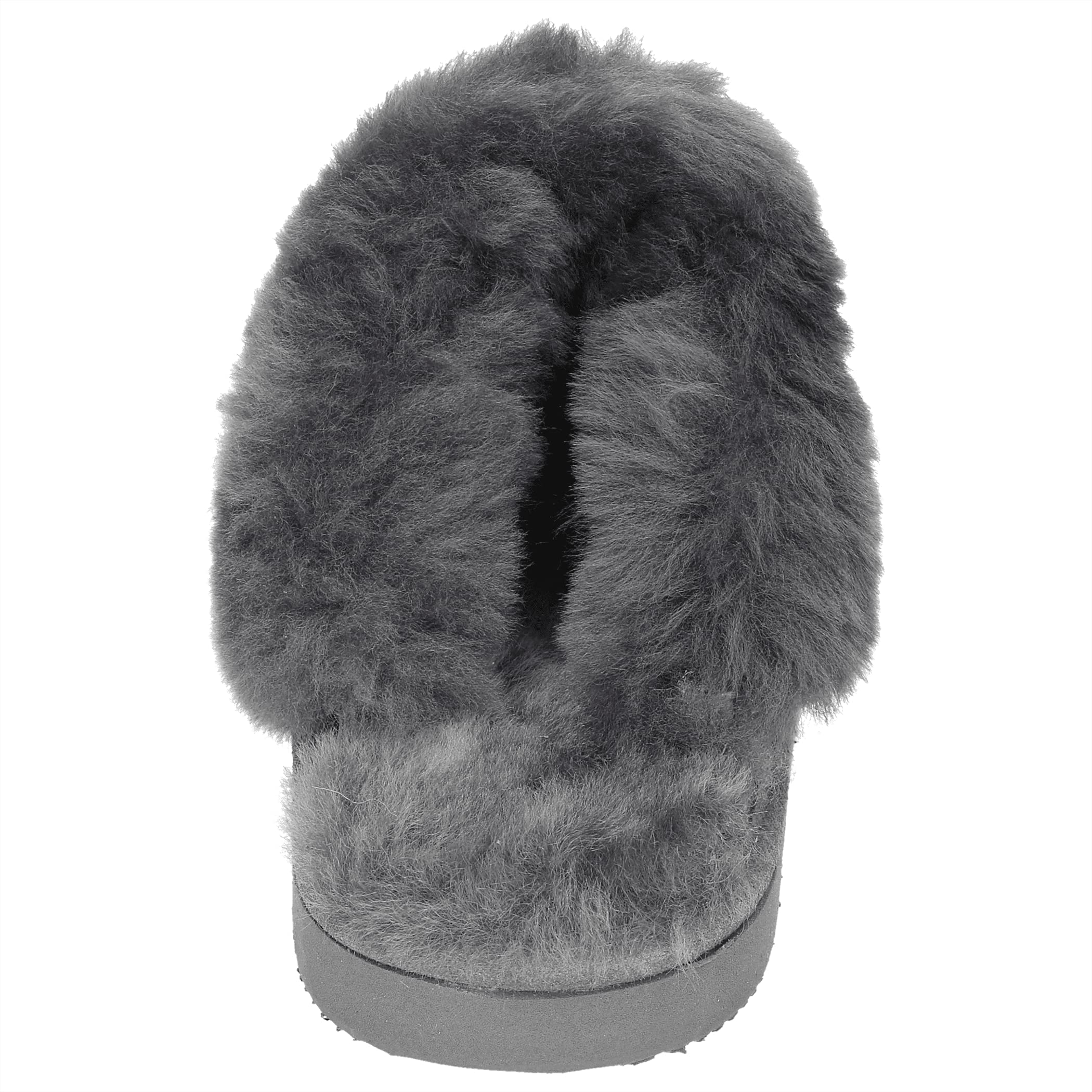 Damen Hausschuhe Leder Lammfell Warm Winter Gefüttert Geschlossen Atmungsaktiv Weiche Sohle Handgemacht Schafswolle Schlappen Pantoffeln Schuhe (40, Grau/Weiß)