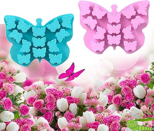 Miniatura 2 de Bandeja para cubitos de hielo con forma de mariposa (2 unidades), moldes para cubitos de hielo para manualidades, moldes de mariposa, moldes de