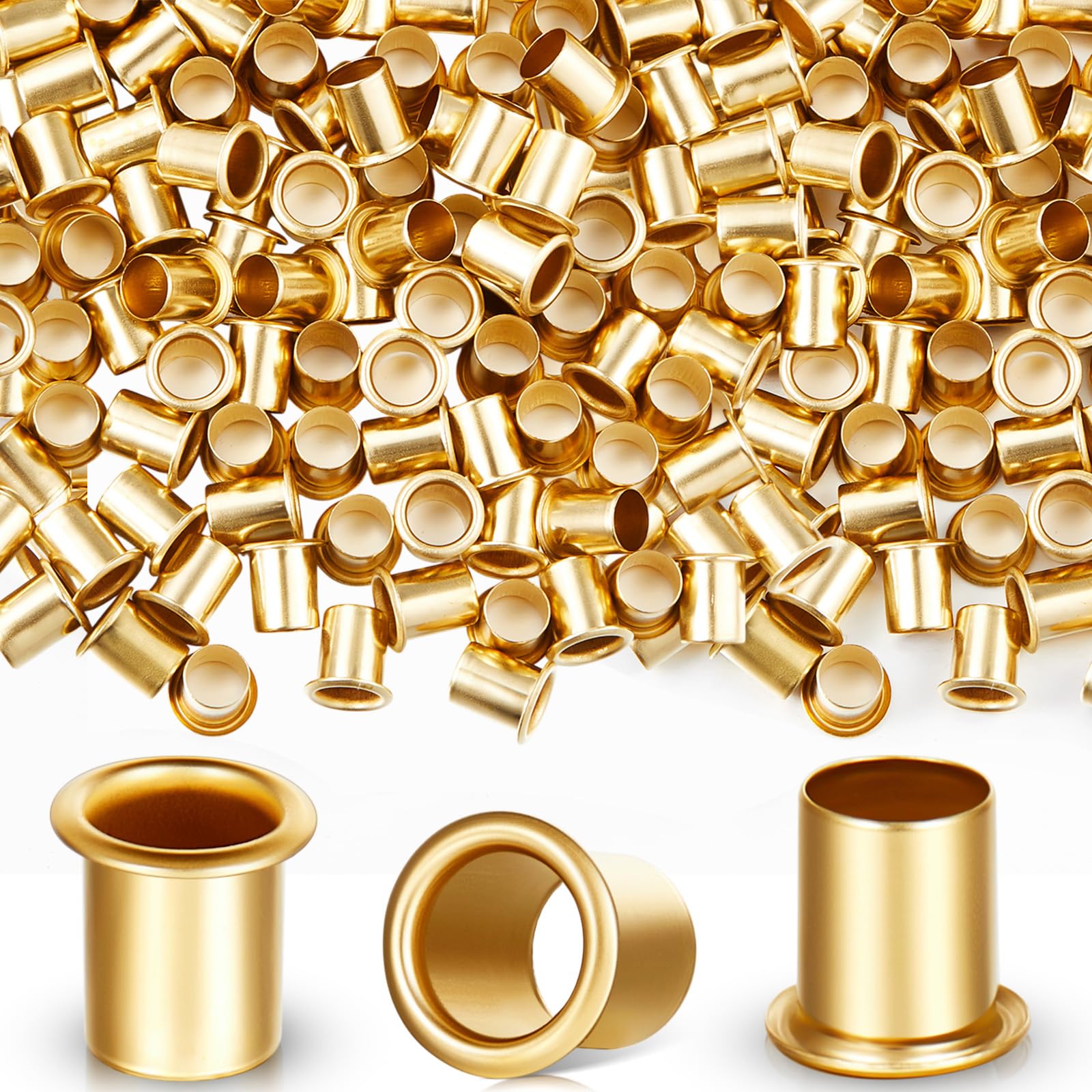 Dunzy 300 Pieces 1/4 Inch Shelf Pin Sleeves, Brass