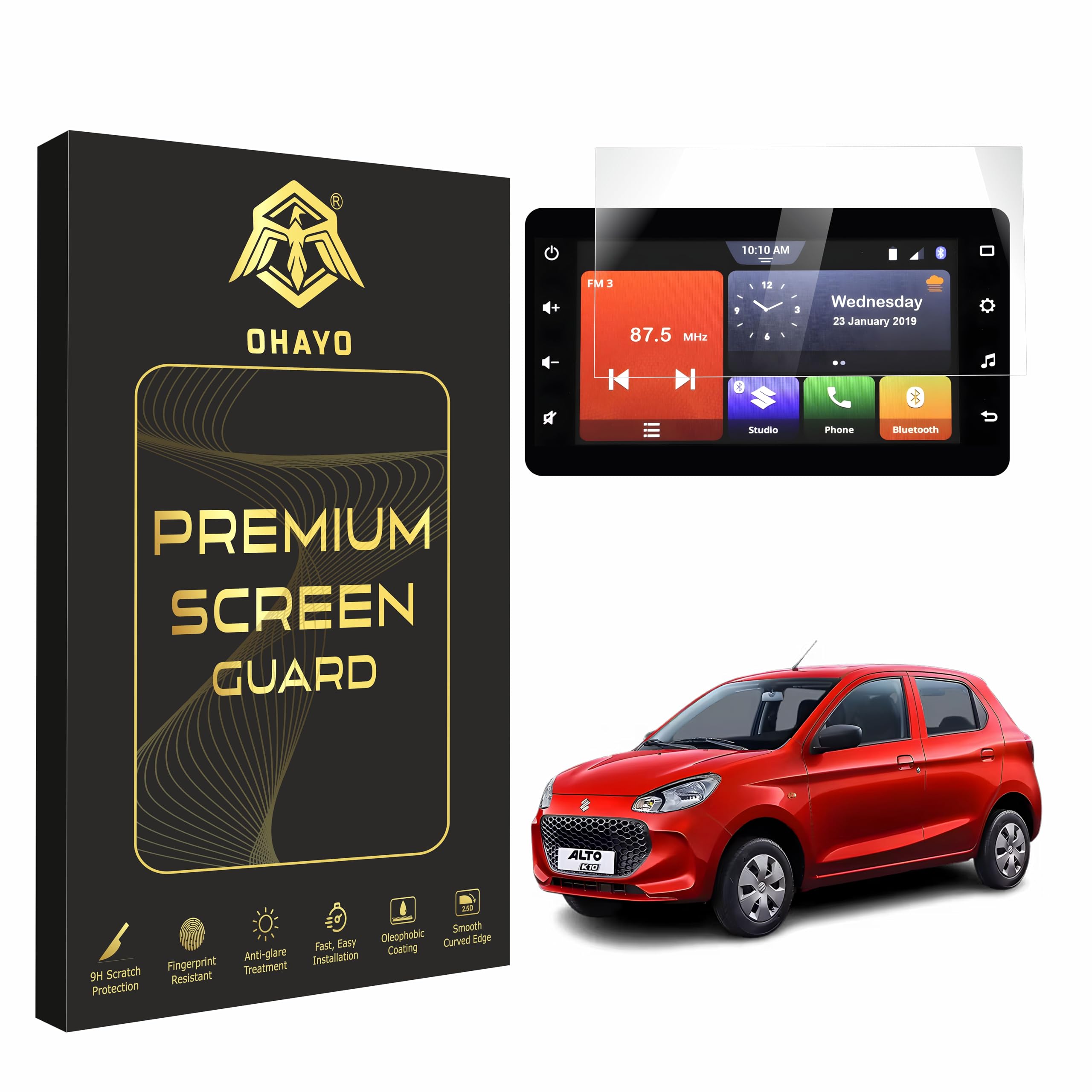 OHAYO Military Strength Screen Protector For MARUTI SUZUKI ALTO K10 VXI PLUS 7 Inch Strong Protection, Full Screen Edge-to-Edge Cover, Scratch Resistant, Bubble-Free Installation, Ultra HD Clarity,With installation kit-picture-19