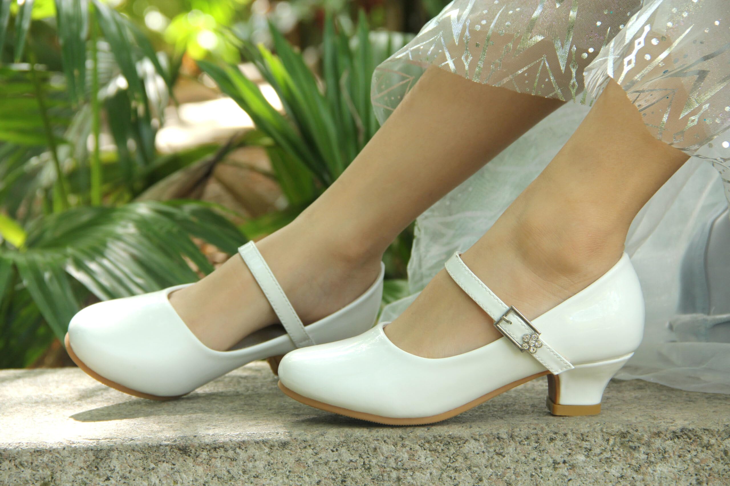 EIGHT KM EKM7015 Filles Talons Bas Mary Jane Robe Formelle Pompes Paillettes Scintillantes Chaussures
