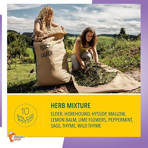 Miniatura 6 de Ricola - Gotas para la tos, alivio calmante para el dolor de garganta seca, 19 unidades + incluye adhesivo Venancio'sBox (cerezo, paquete de 2)