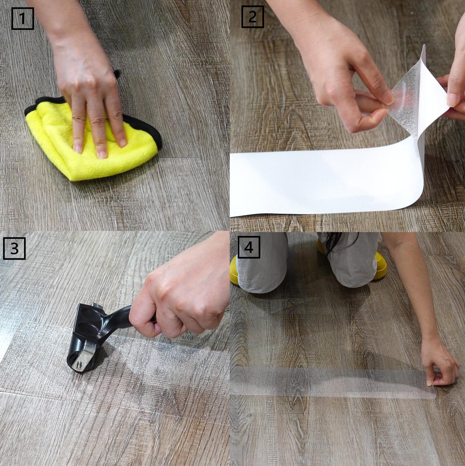 CHUANGSEED 15 bandas 15 x 61 cm, cinta adhesiva transparente antideslizante escalera, tiras antideslizantes para madera escaleras y cuarto de baño, transparente antiderapant pegatina para caminar